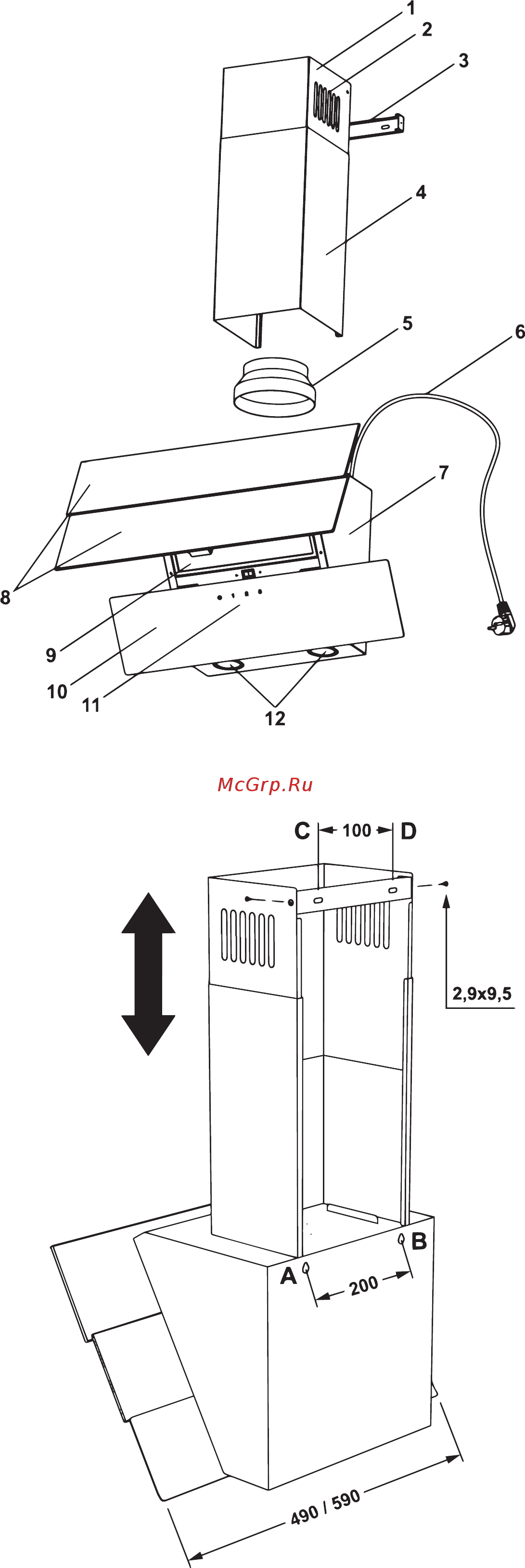 ELEYUS Fiona 1000 60 WH [12/19] Инструкция по монтажу вытяжки