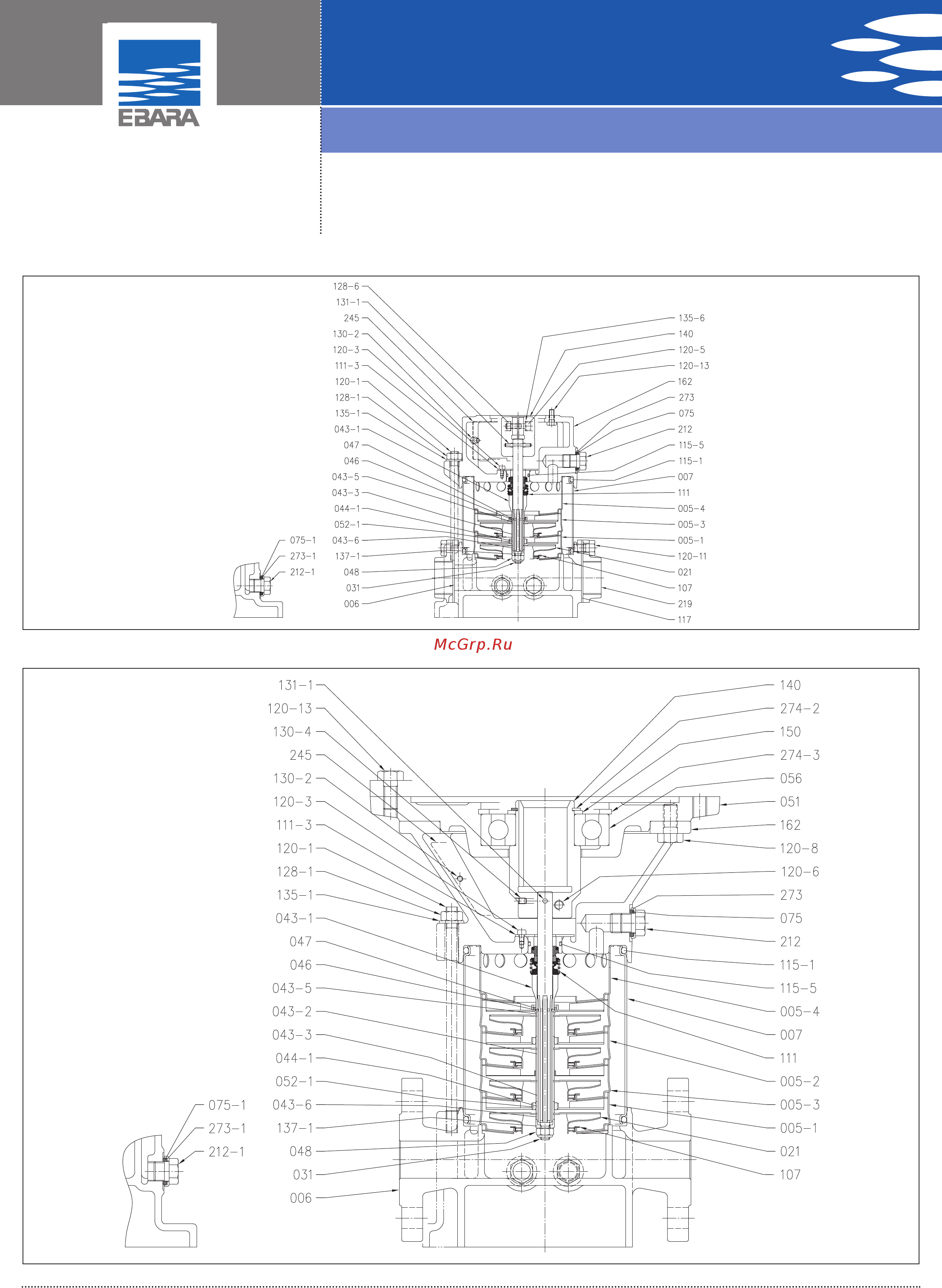 Ebara EVM 32 1-0F5/2,2 [27/35] Vertical multistage electric pumps