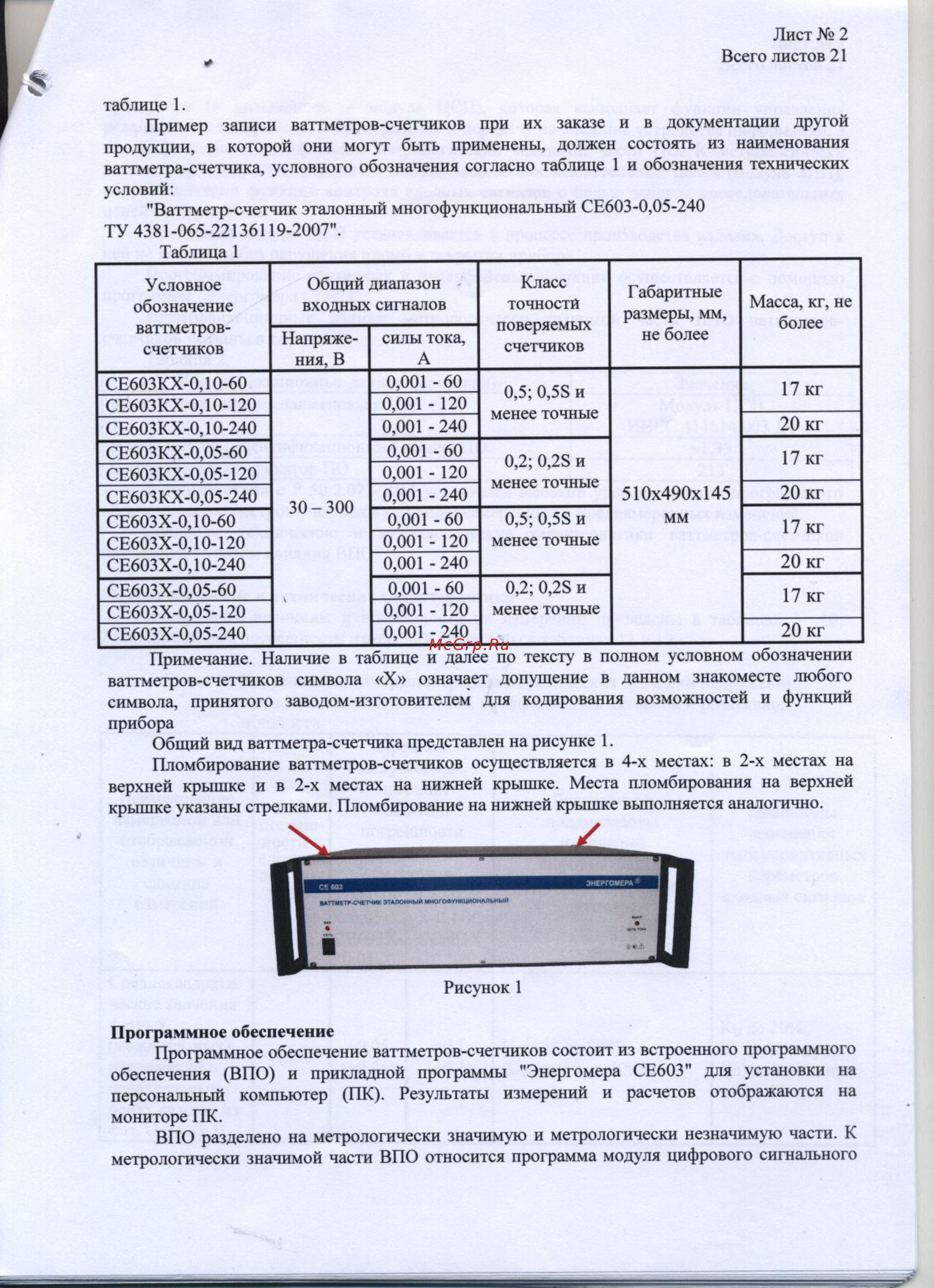 Энергомера СЕ603 Описание типа онлайн [2/22] 440959