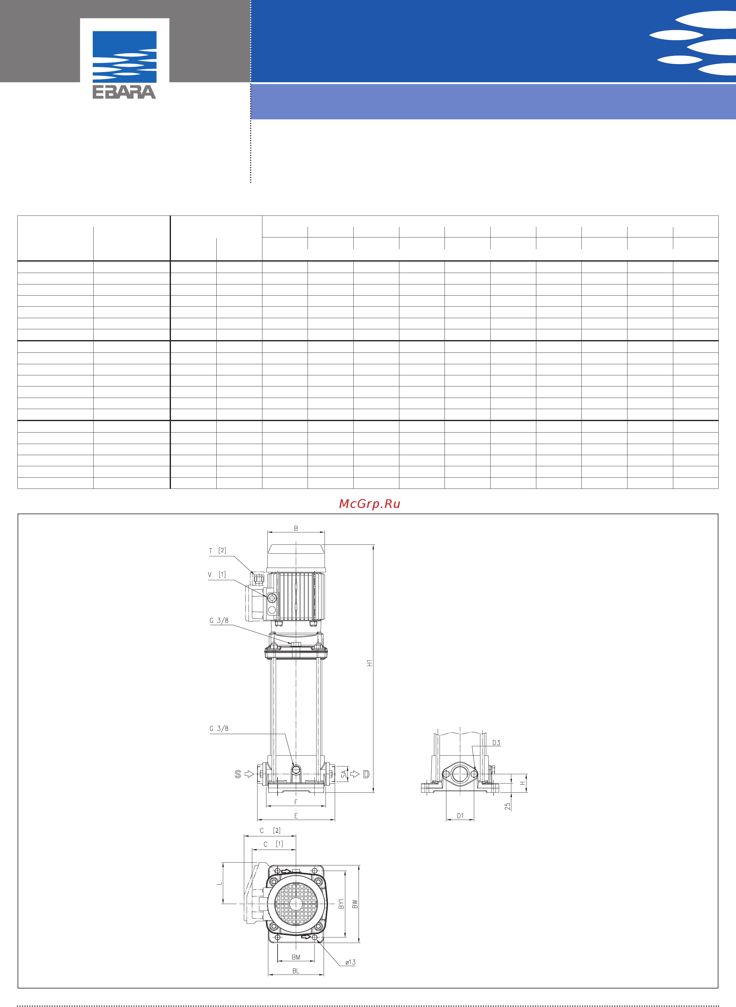 Ebara HVM 3-8N/1,5M [3/7] Vertical multistage centrifugal electric pumps