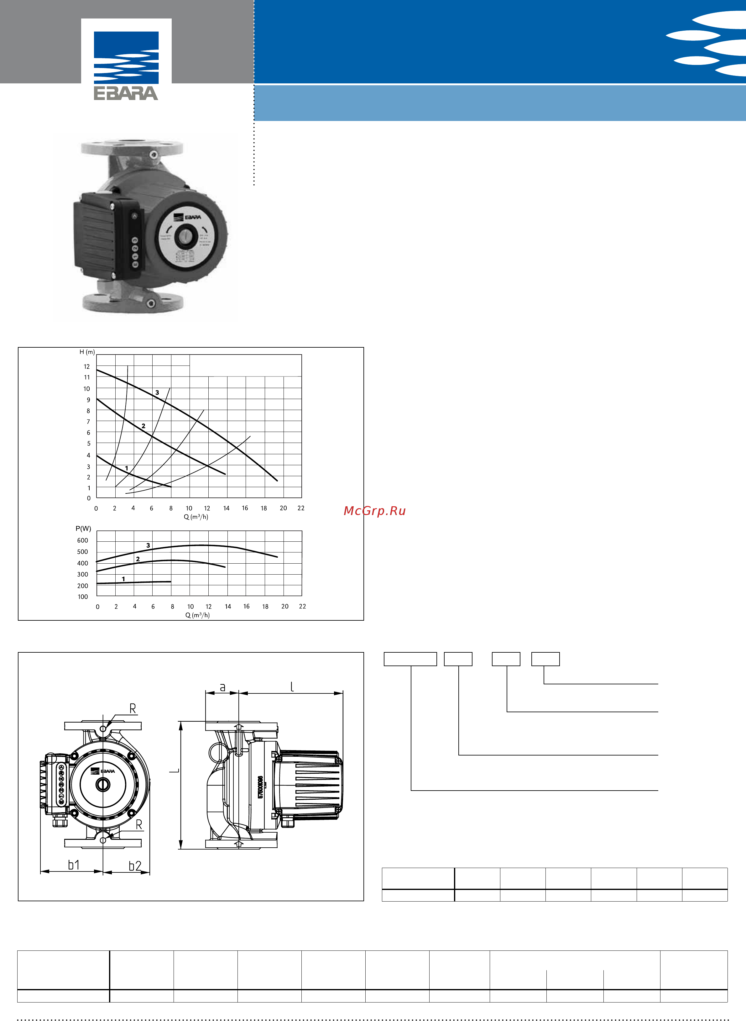 Ebara MR B 40-70 F [4/12] Технические характеристики