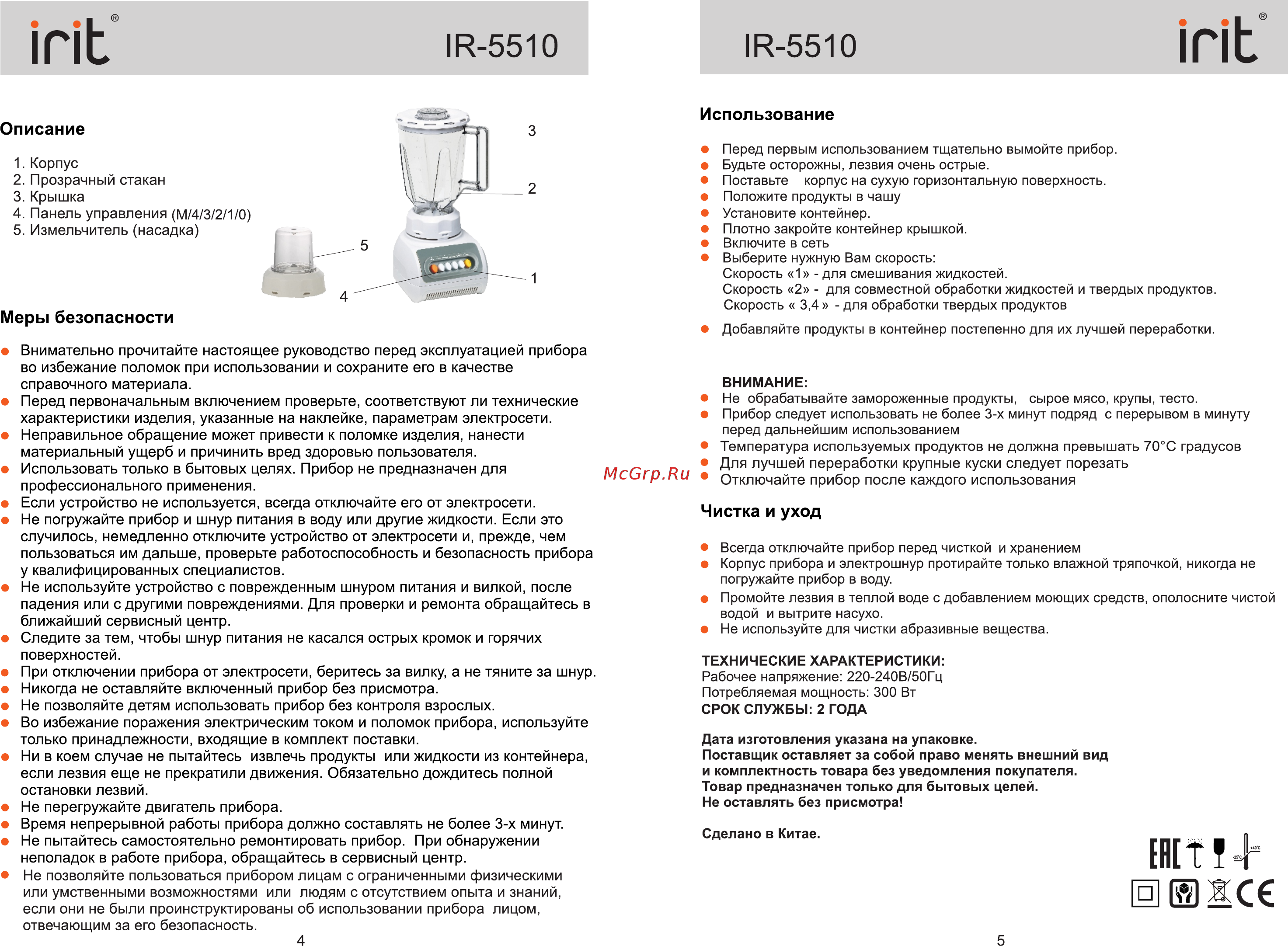 Irit IR-5510 [3/3] Использование
