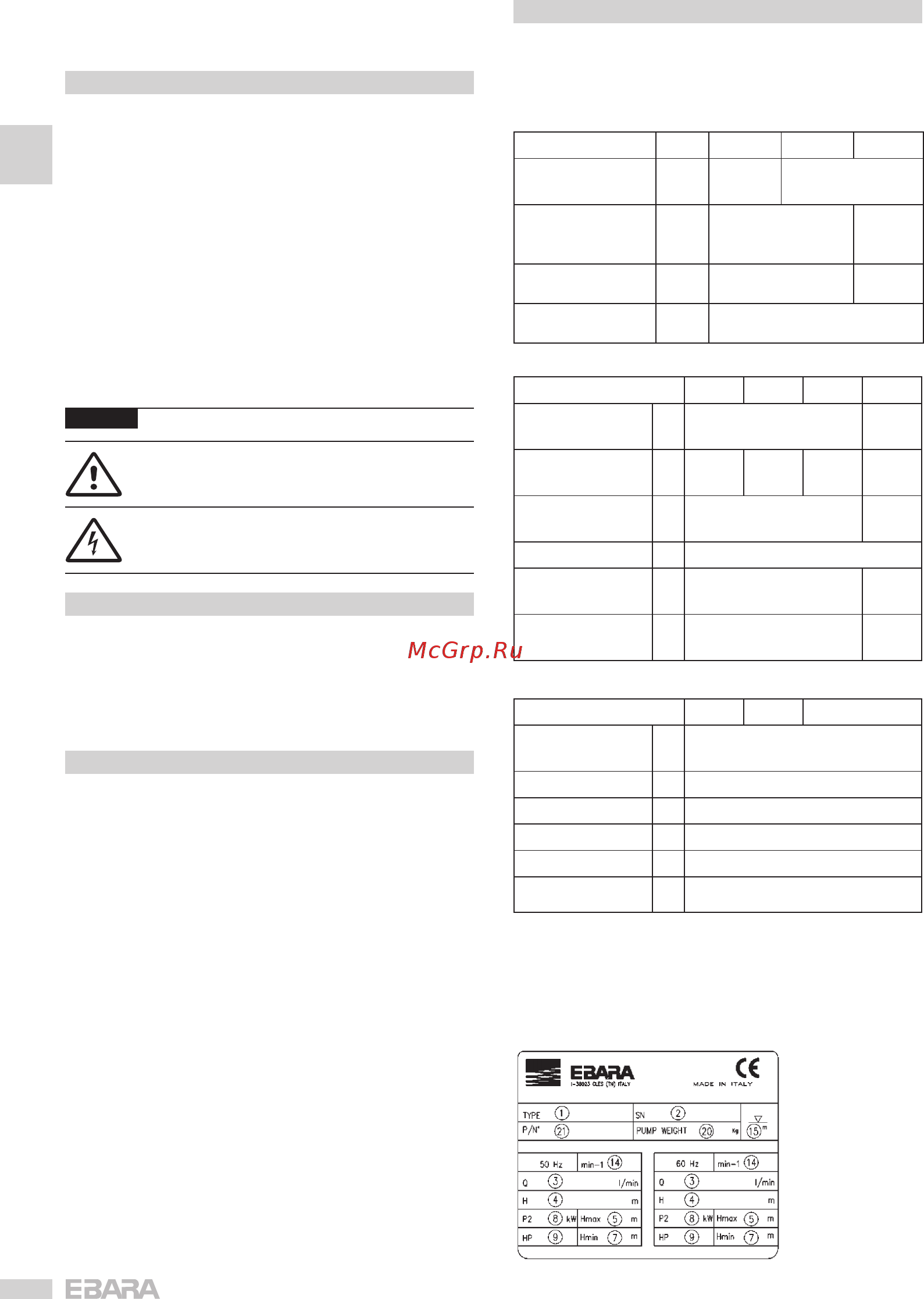 Ebara BHS 8170-05 [2/59] Introduzione