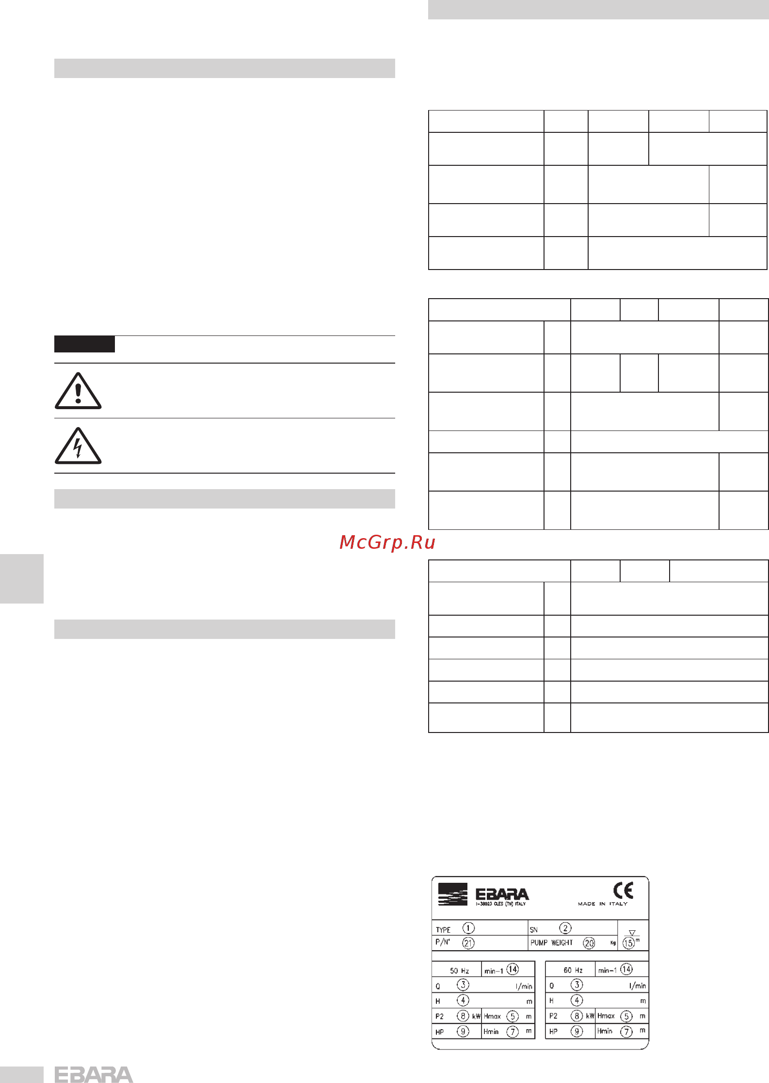 Ebara BHS 411-05 [26/59] Inleiding