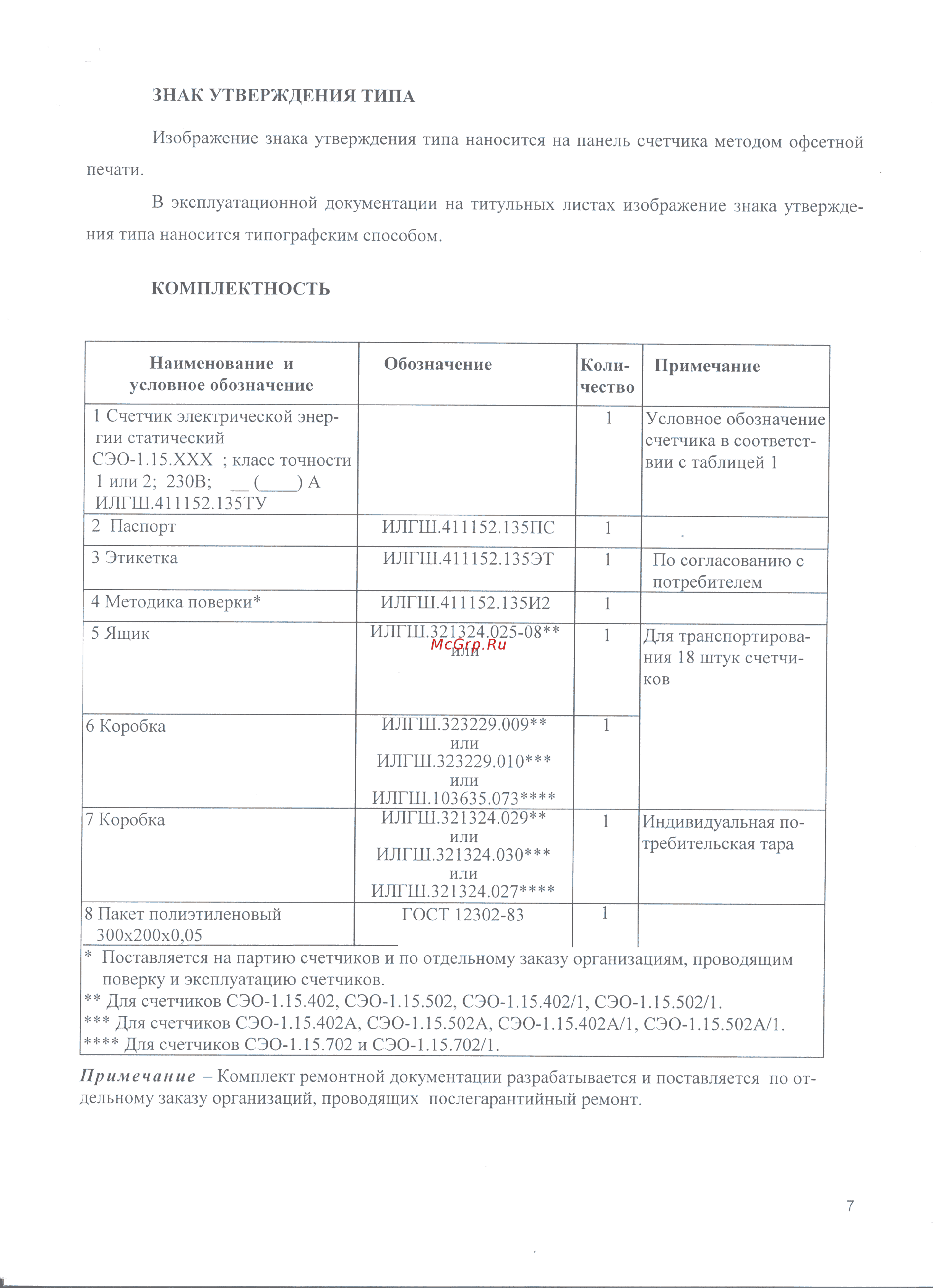 КРЭТ ННПО имени М.В.Фрунзе СЭО-1.15 Описание типа онлайн [7/8] 443563