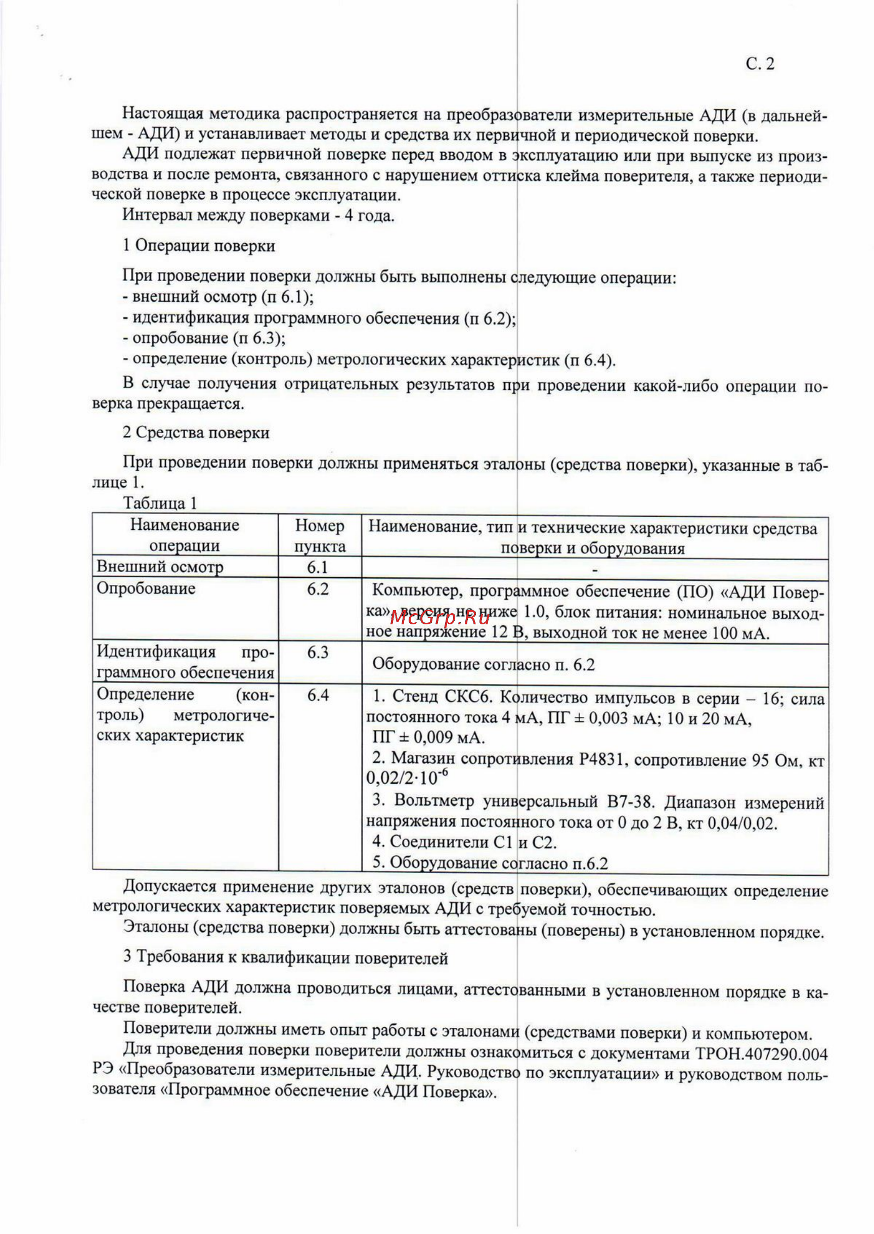 Термотроник АДИ-1-1 [2/8] Методика поверки ади_страница_2 копировать