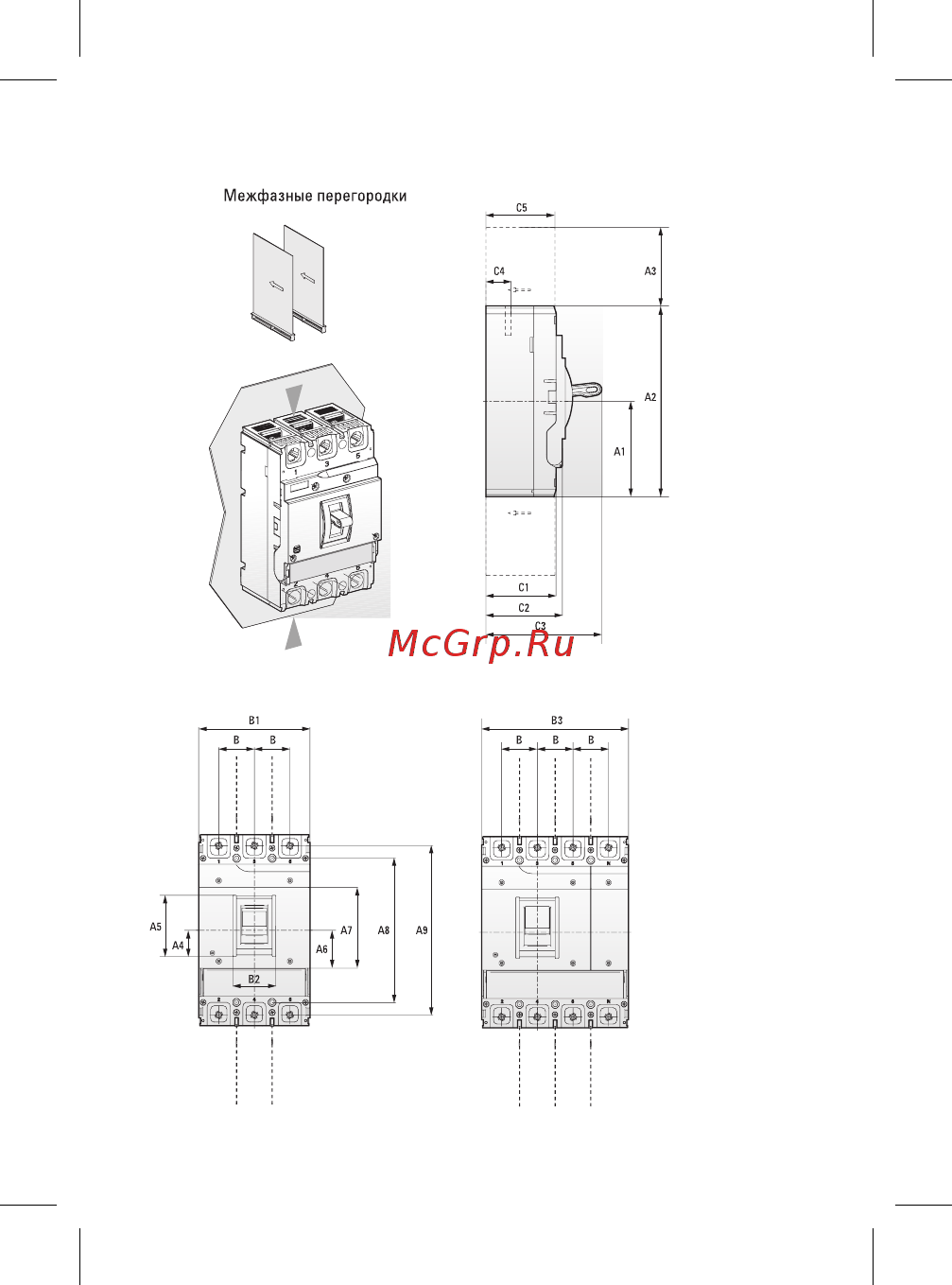 EKF AV POWER-2/3 160A 35kA TR [18/24] Габаритные размеры