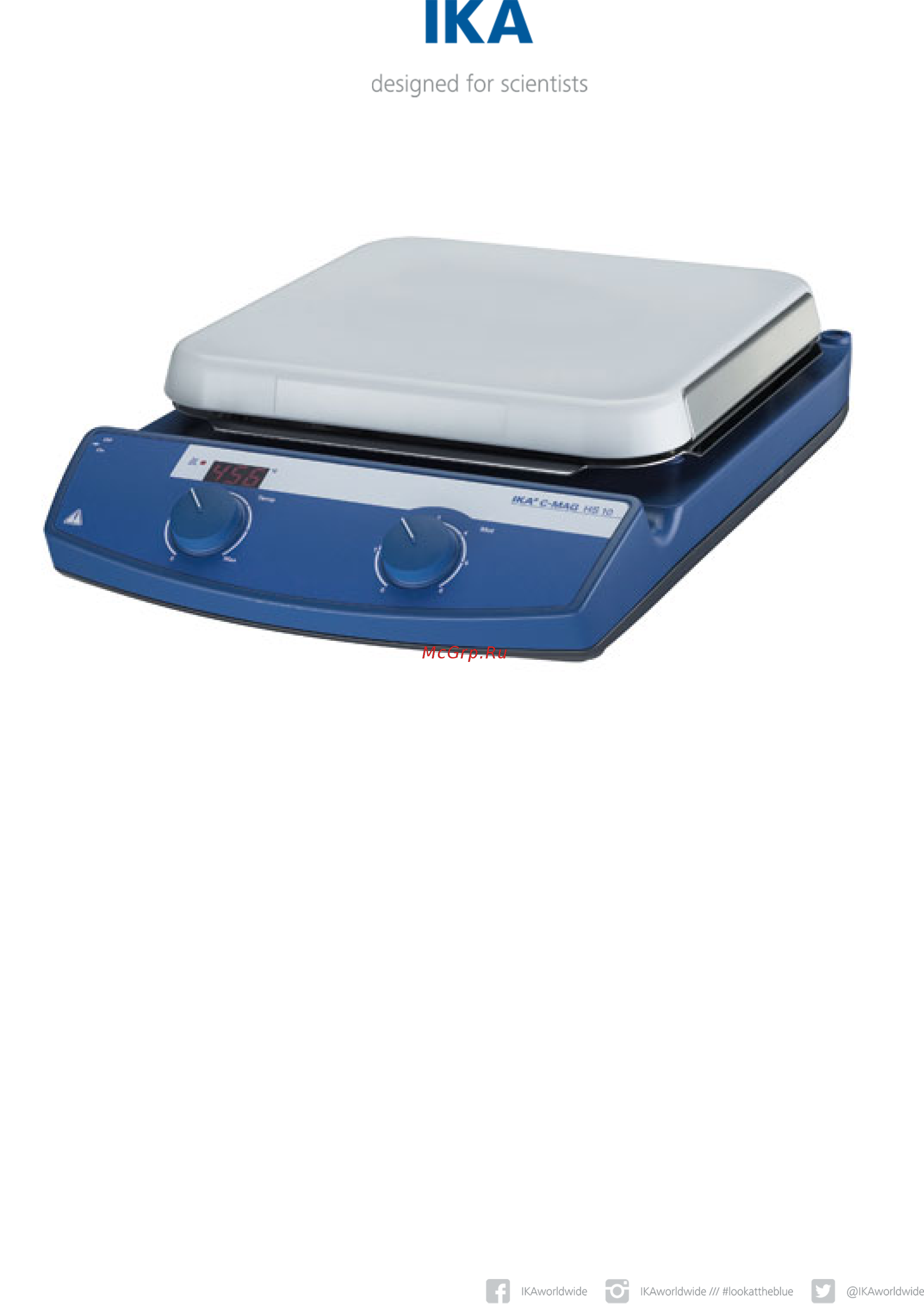 IKA C-MAG HS 10 0003581400 Технический паспорт онлайн