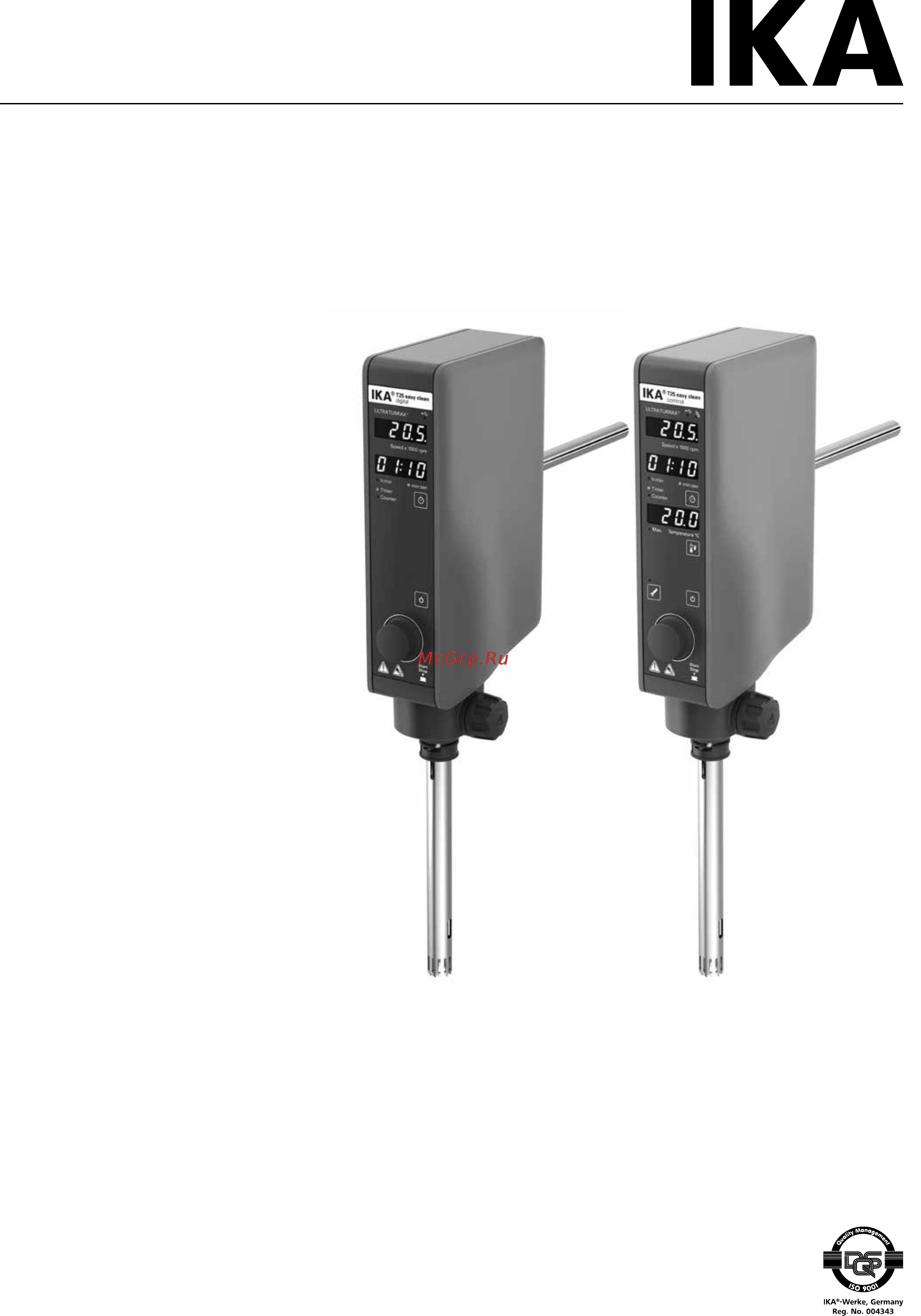 IKA T 25 easy clean control 0025002500 Руководство по эксплуатации онлайн