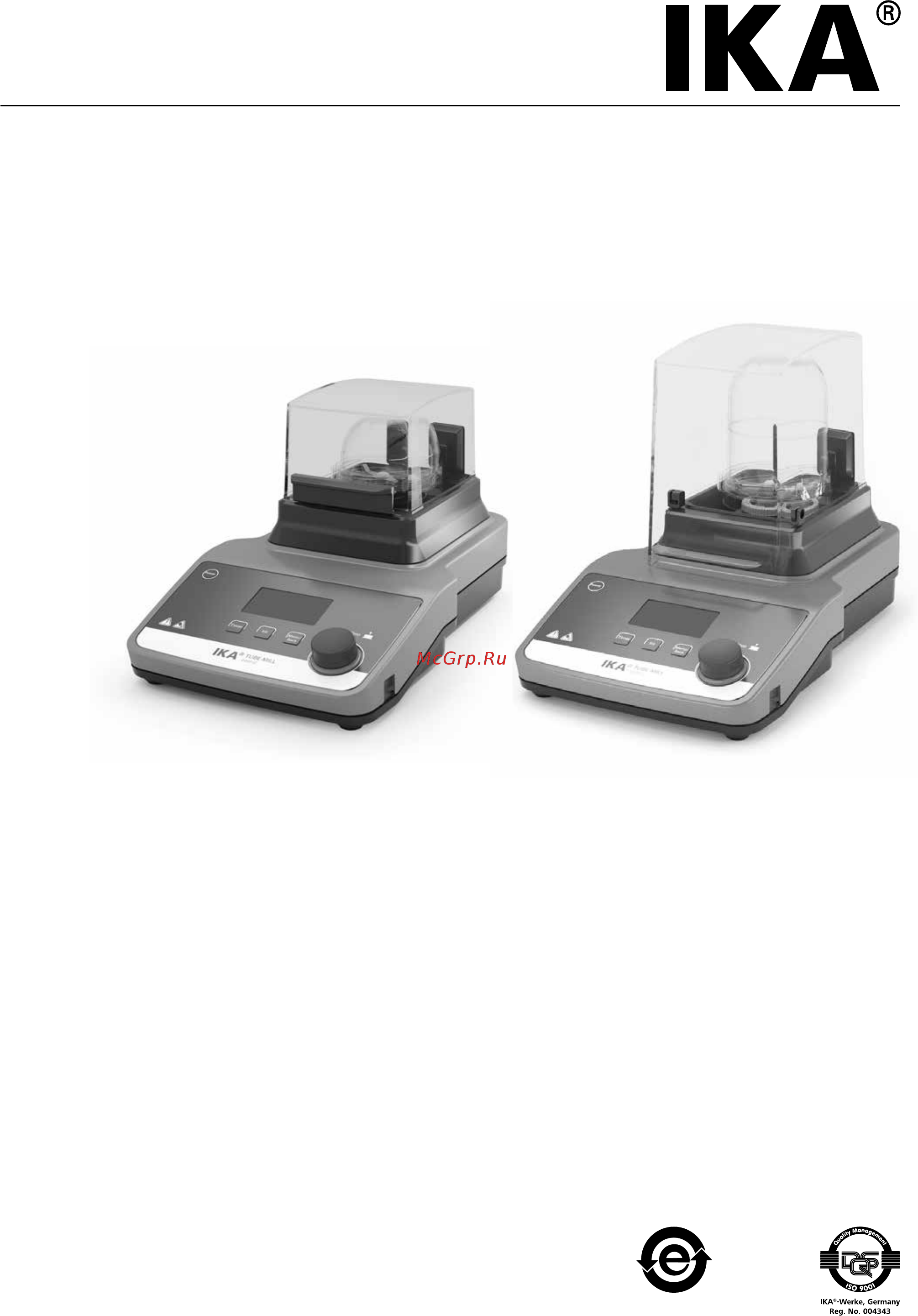IKA Tube Mill control 0004180000 Руководство по эксплуатации онлайн