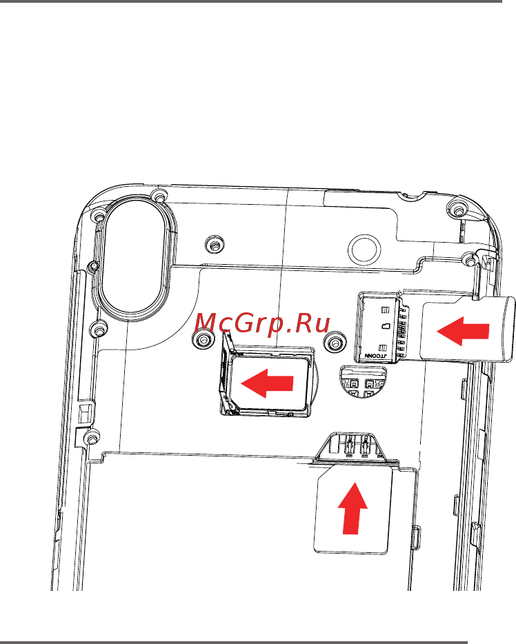 DEXP B450 [8/16] Установка sim карты и карты памяти