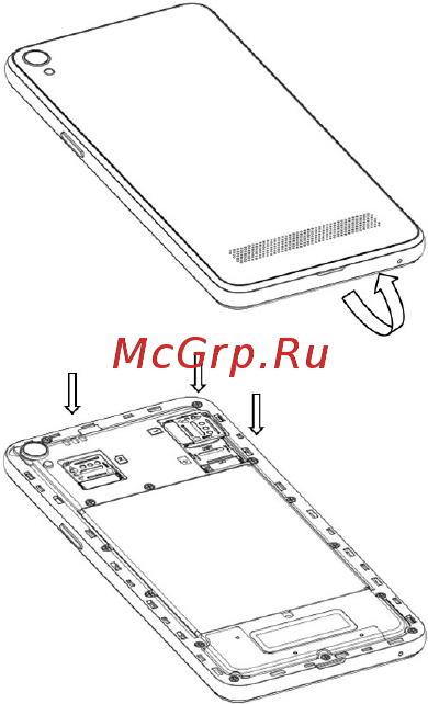 DEXP Ixion MS350 Rock Plus [10/26] Установка sim карты и карты памяти