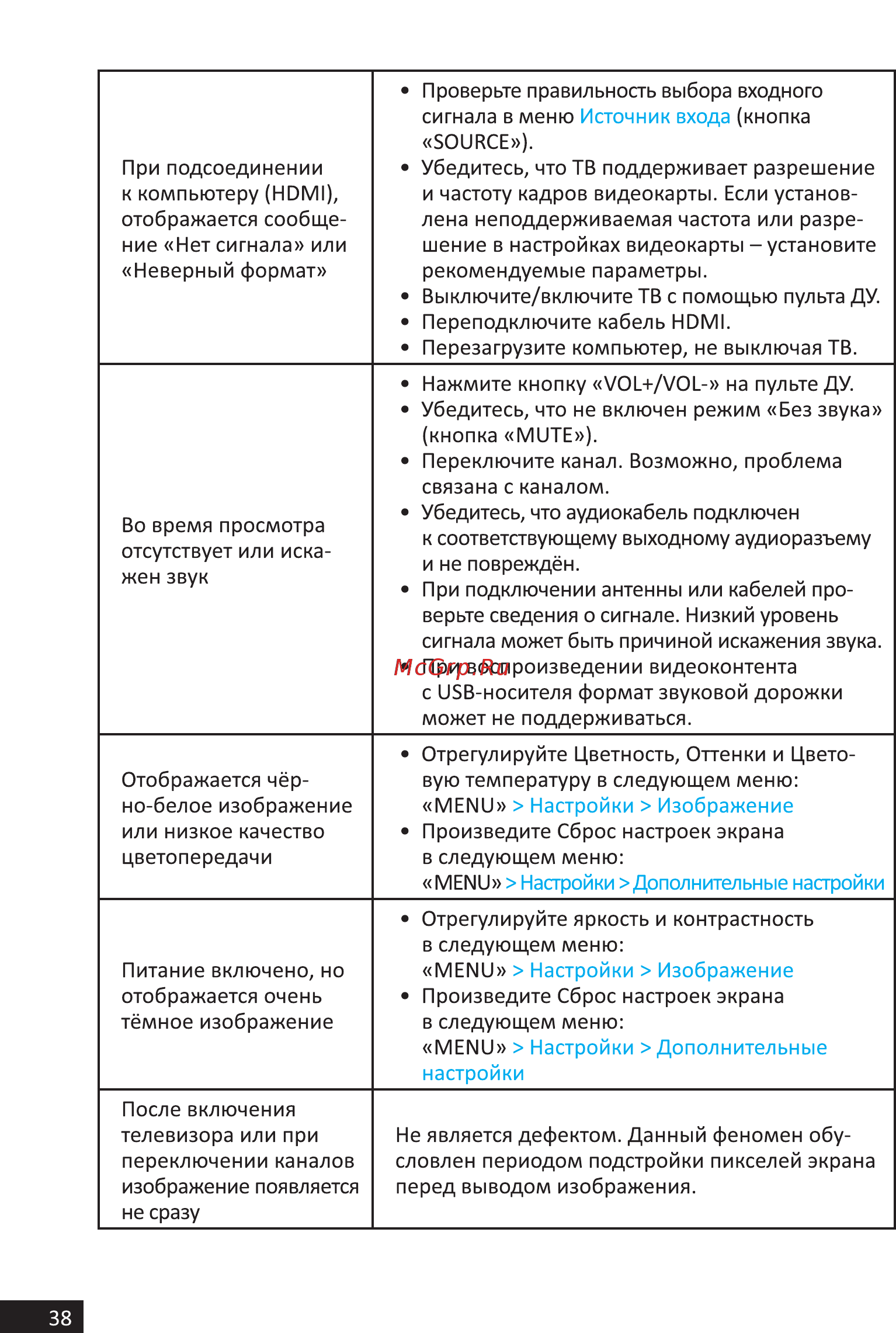 DEXP H20D7200E Инструкция по эксплуатации онлайн [38/44] 446802