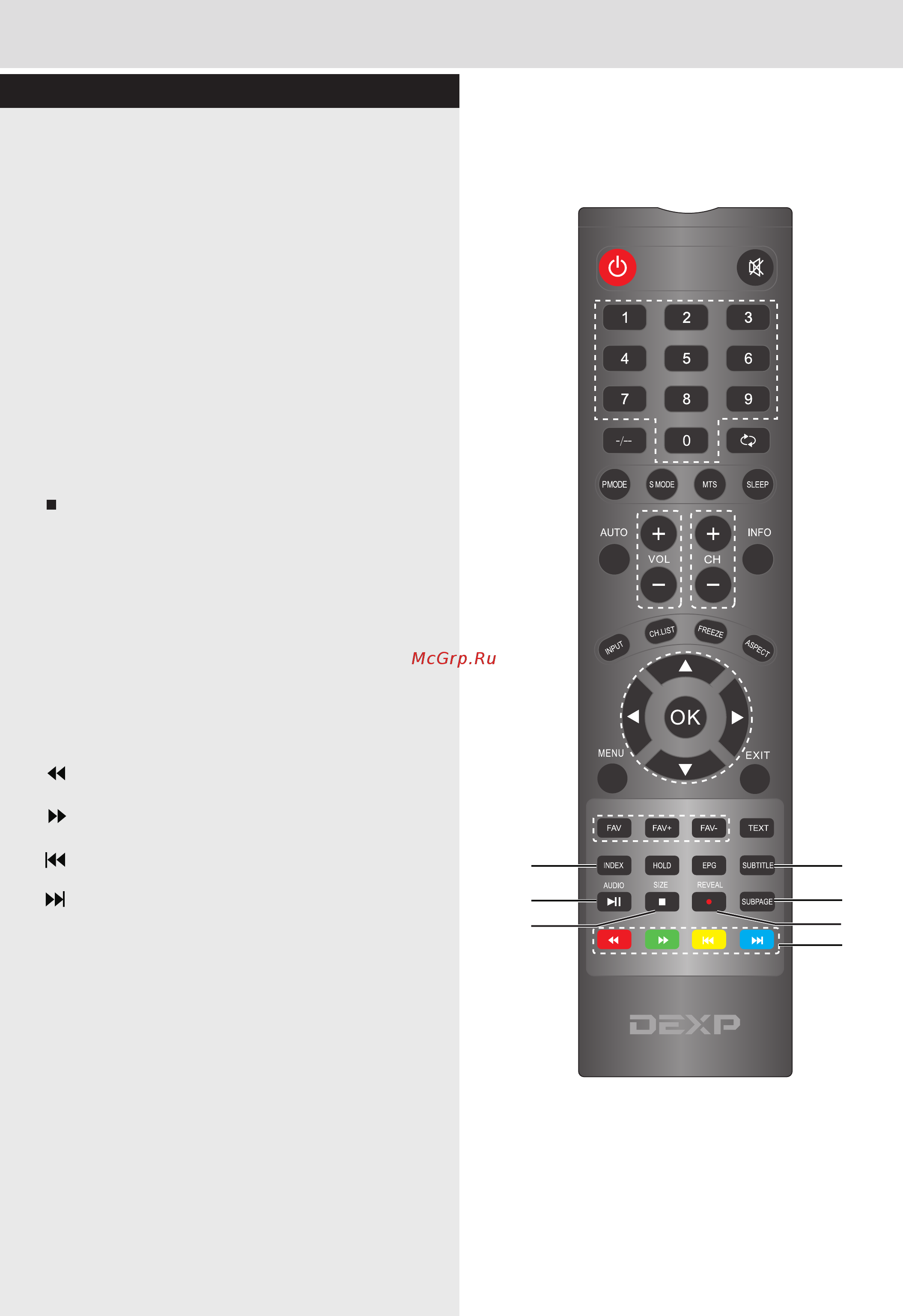 DEXP F32D7000B [10/36] Начало работы