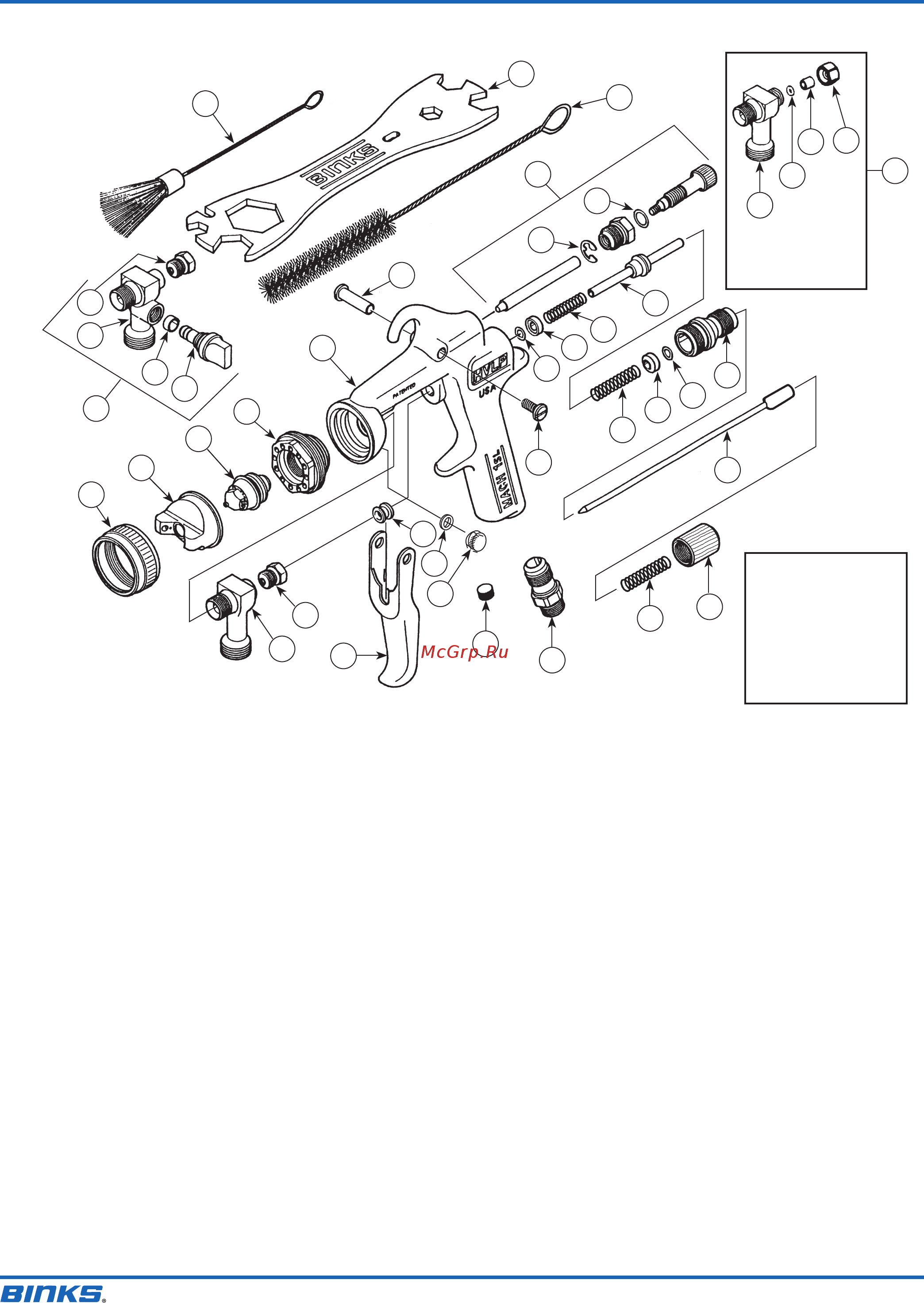 Binks Mach 1SL 1,4 мм [4/8] Parts list