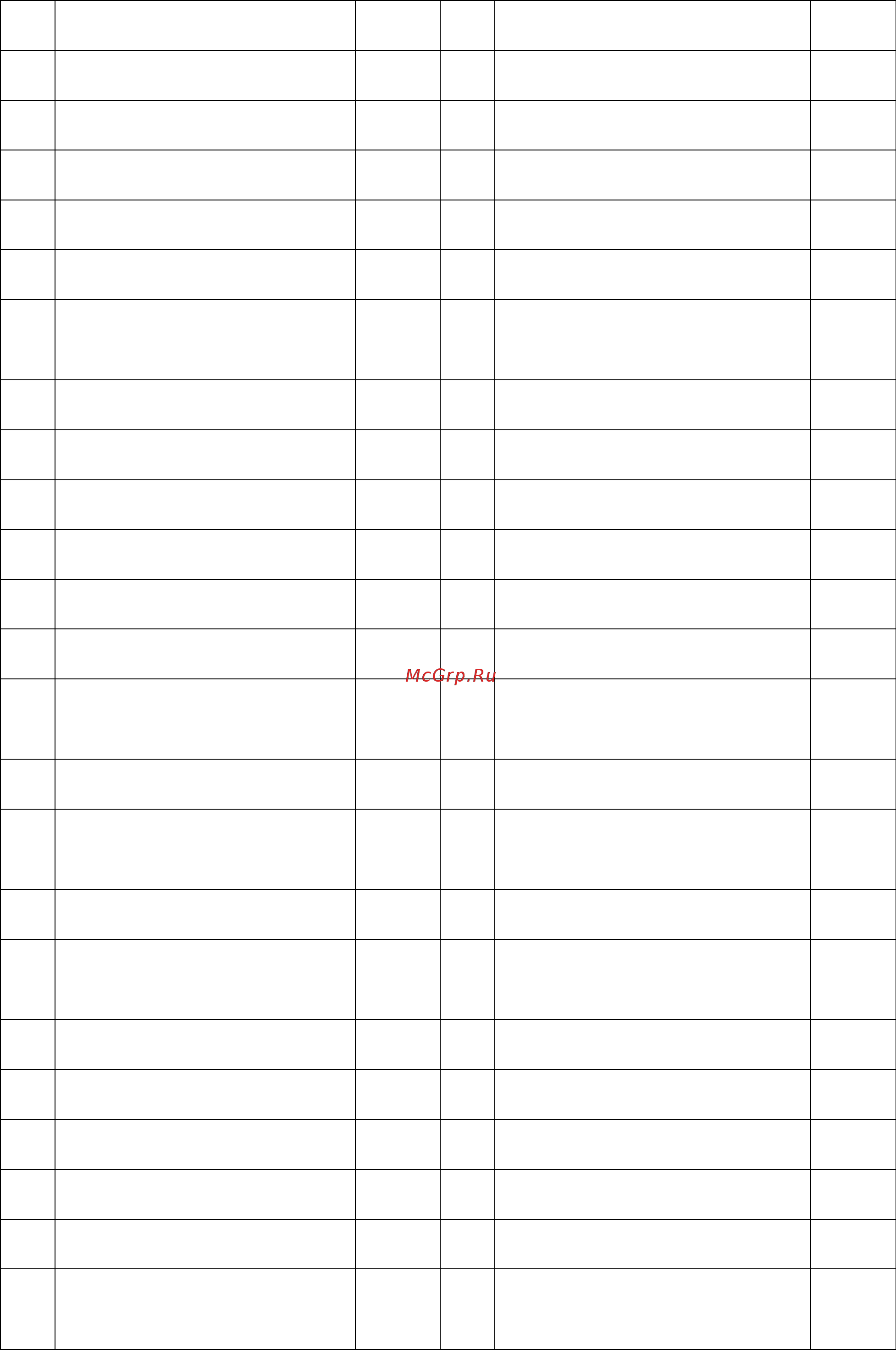 APPLEGATE H22 M [17/24] Список комплектующих частей