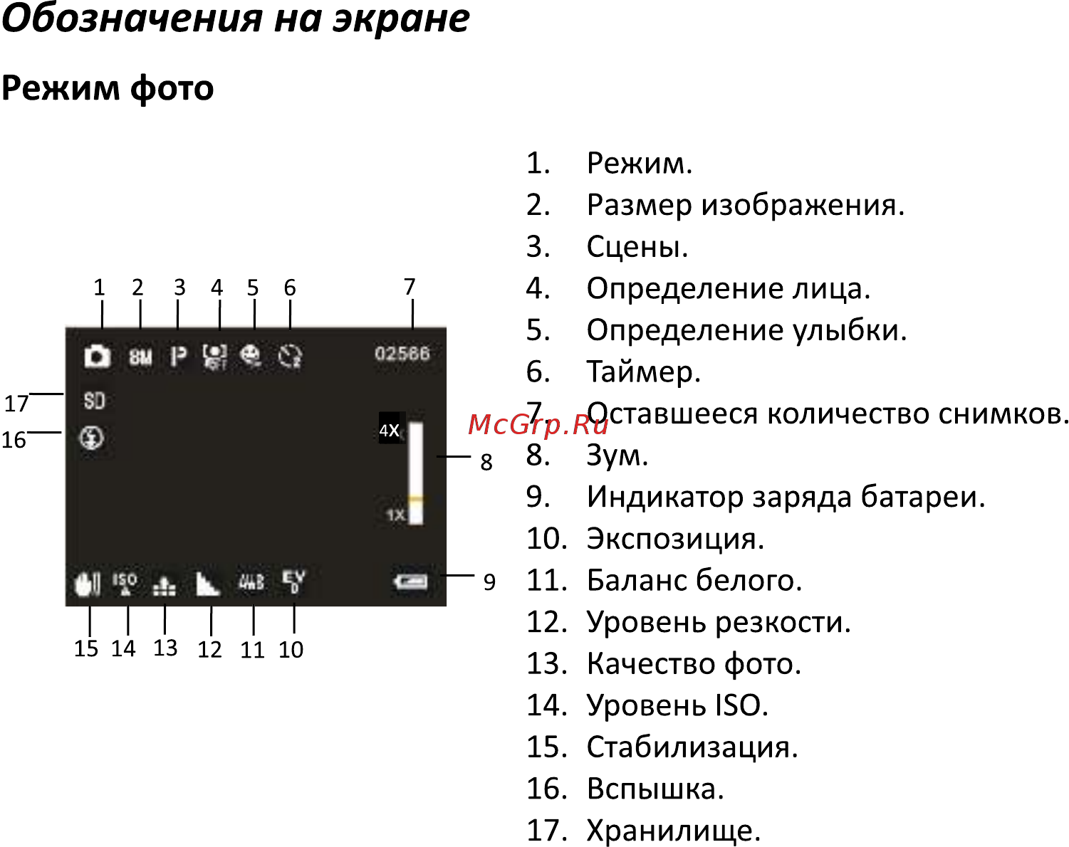 DEXP DC5200 [7/33] Обозначения на экране