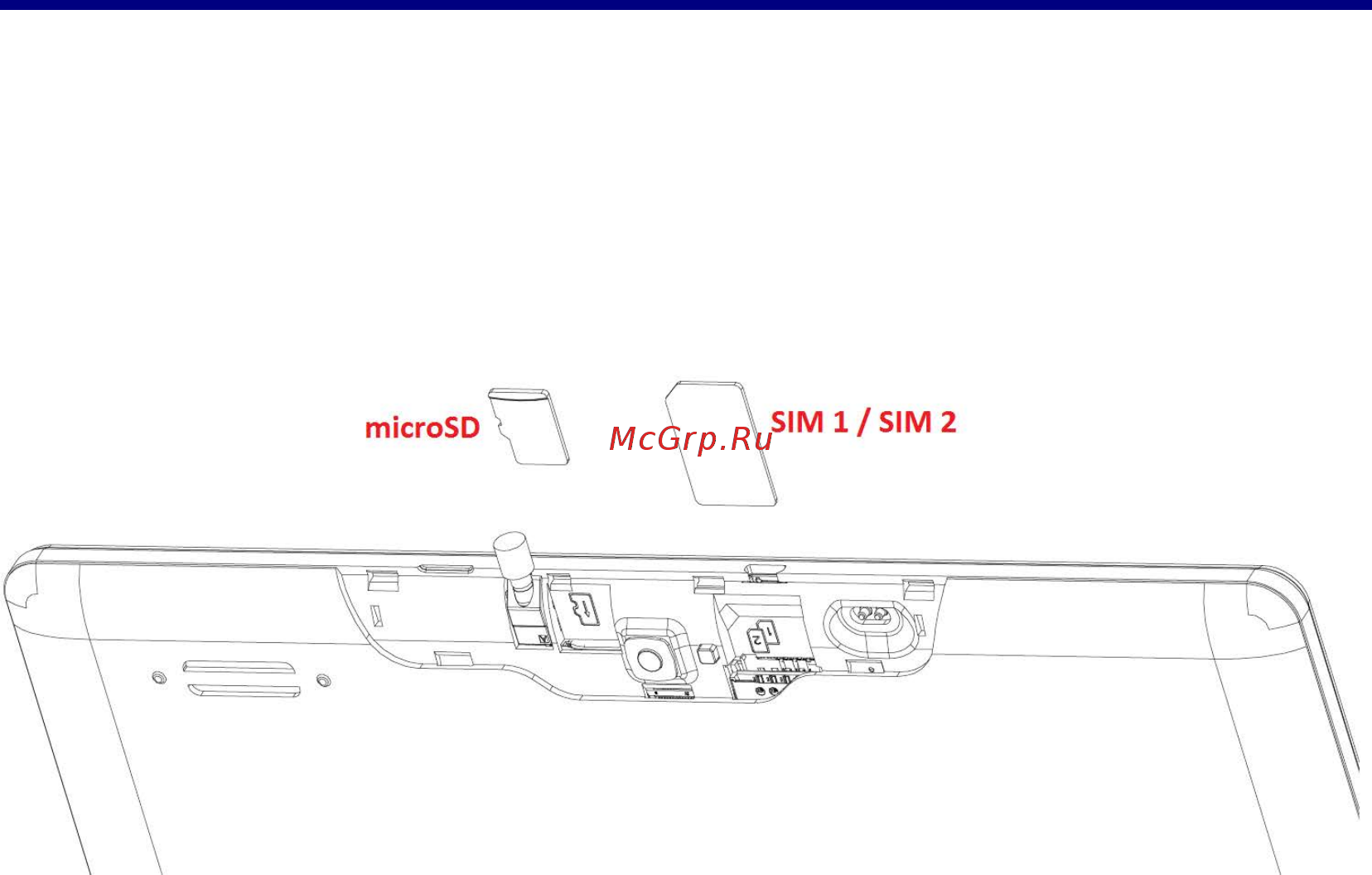 DEXP Ursus N110 [10/39] Установка sim карт и карты памяти microsd