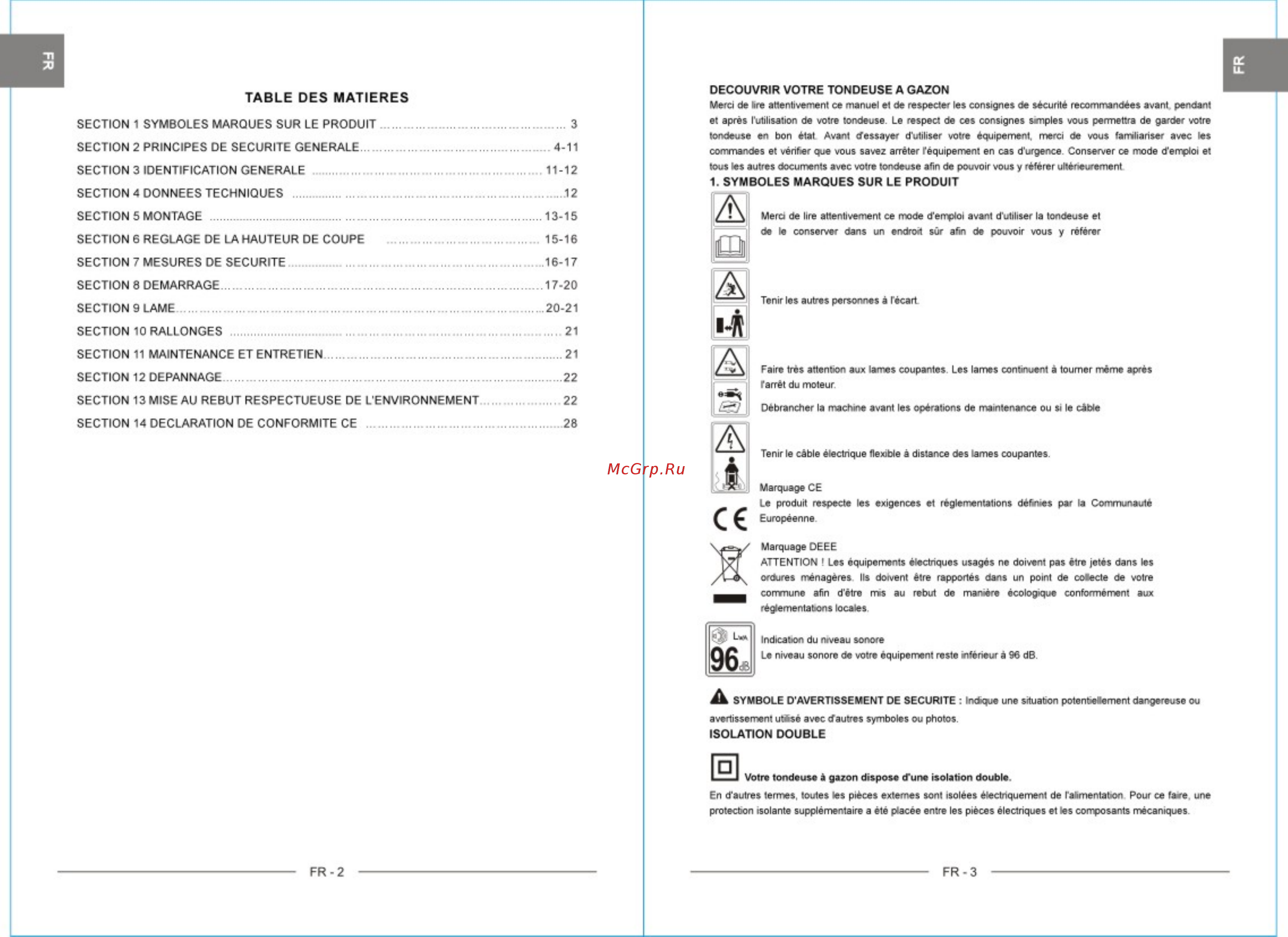 Sterwins 380EP3 [3/16] Table des matieres