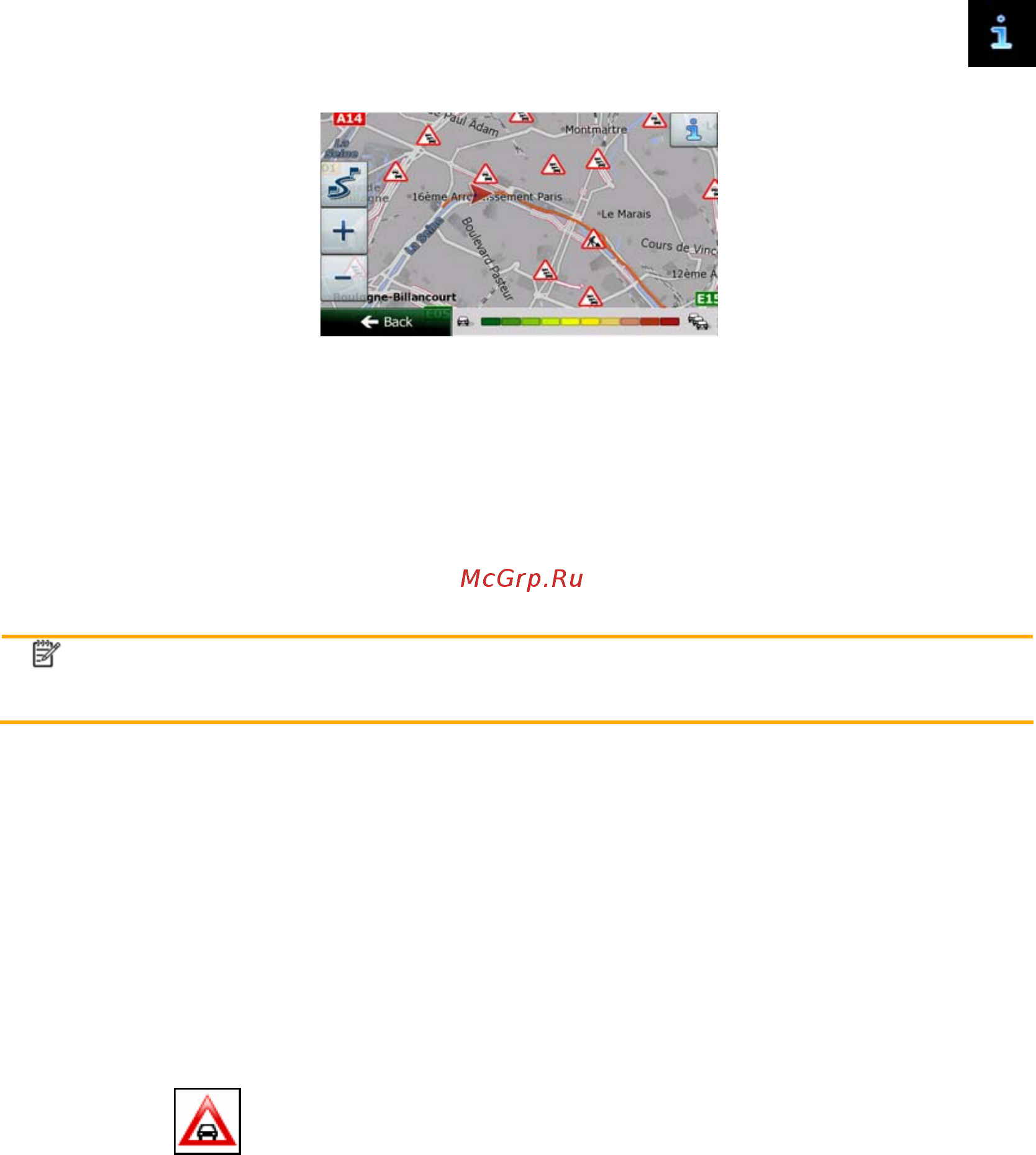 Clarion NX302E [105/129] Traffic information in route planning