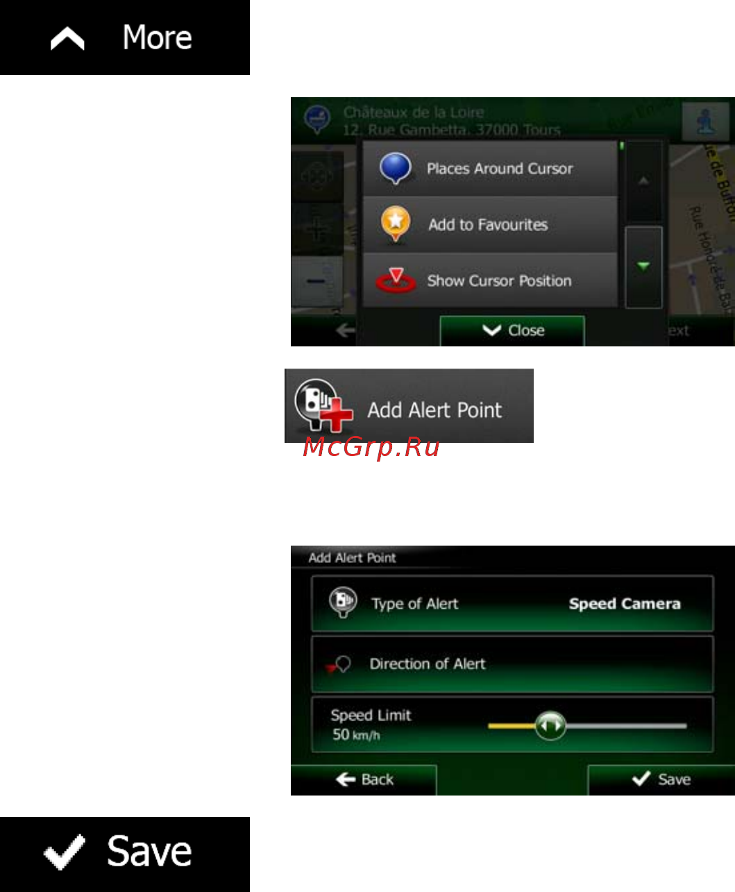 Clarion NX502ETRK [110/144] Saving a location as an alert point