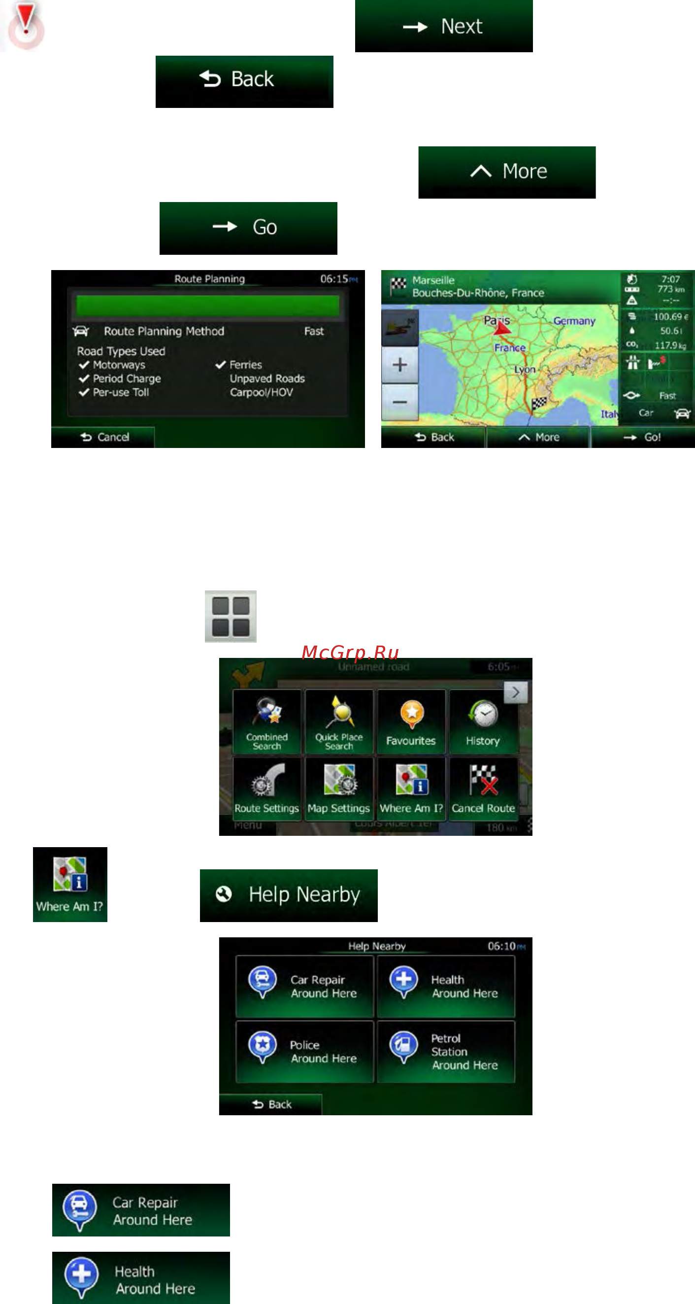 Clarion NX504E [118/164] Selecting nearby assistance from where am i