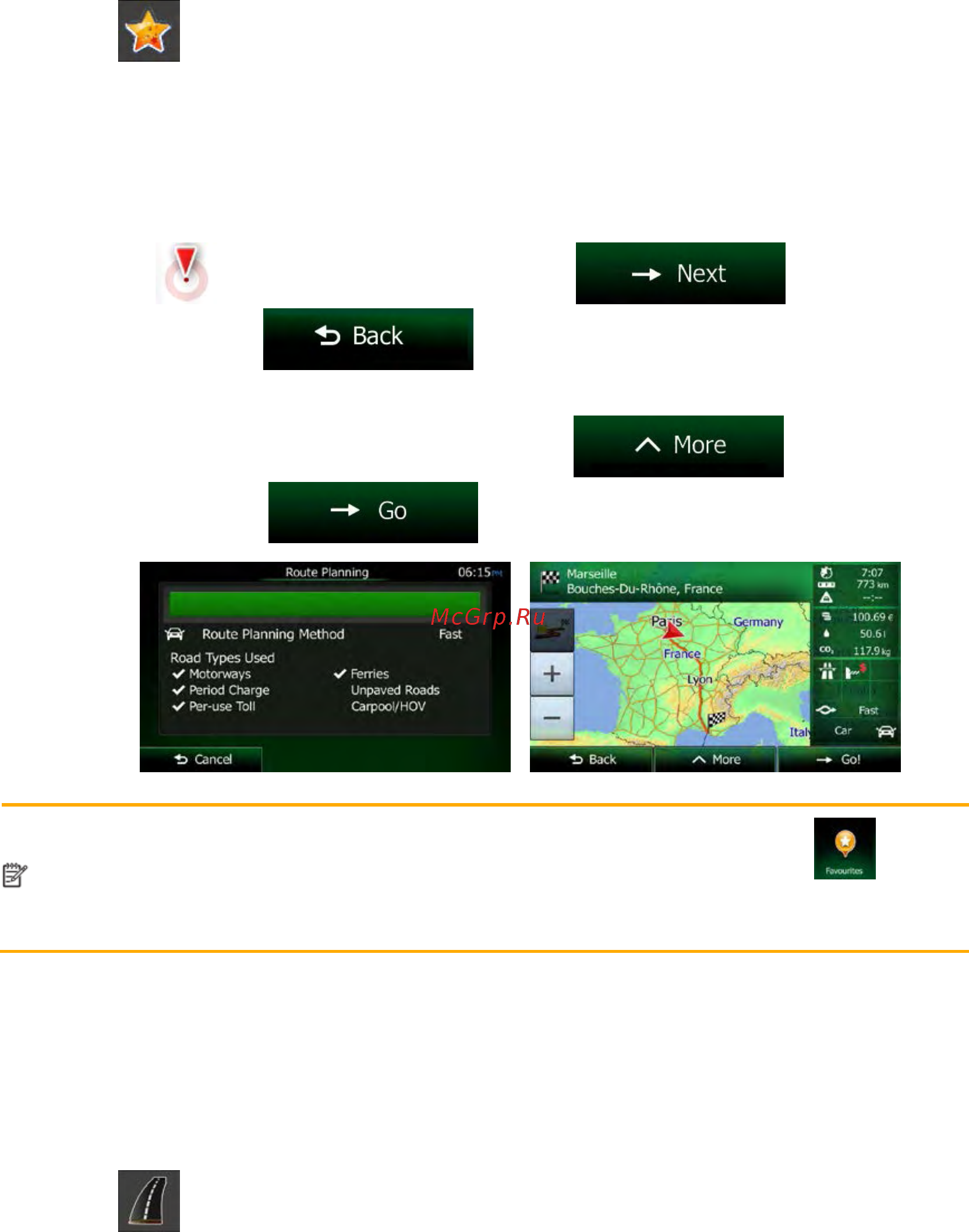 Clarion NX504E [94/164] Combined search navigating to a favourite destination