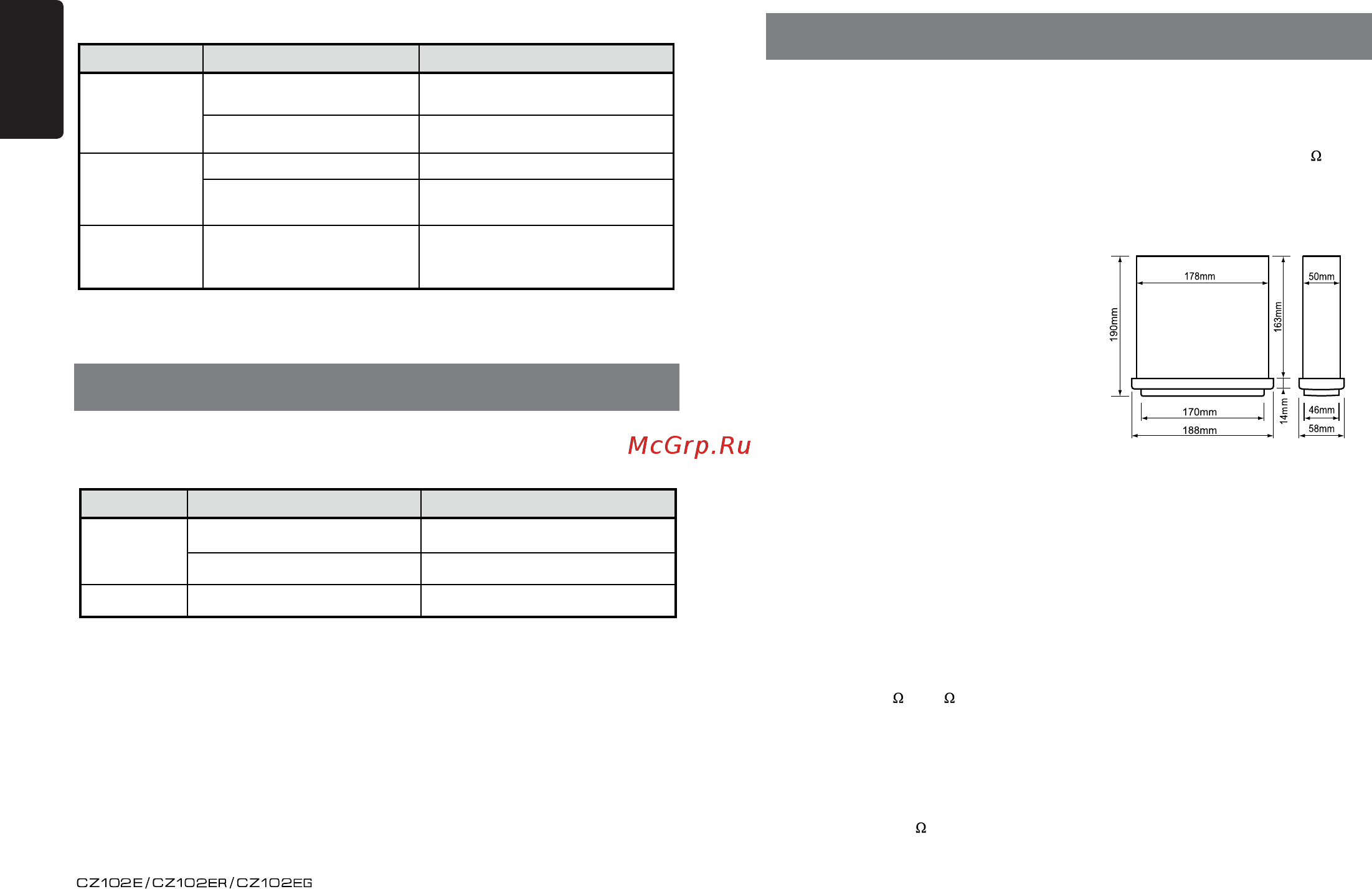 Clarion CZ102EG [10/14] Error displays