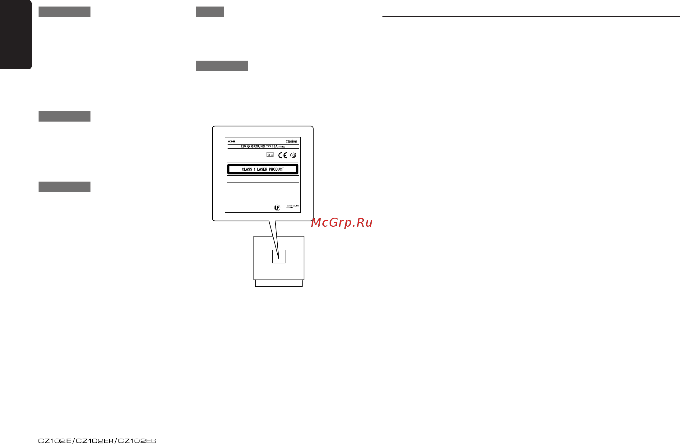Clarion CZ102E [2/14] English