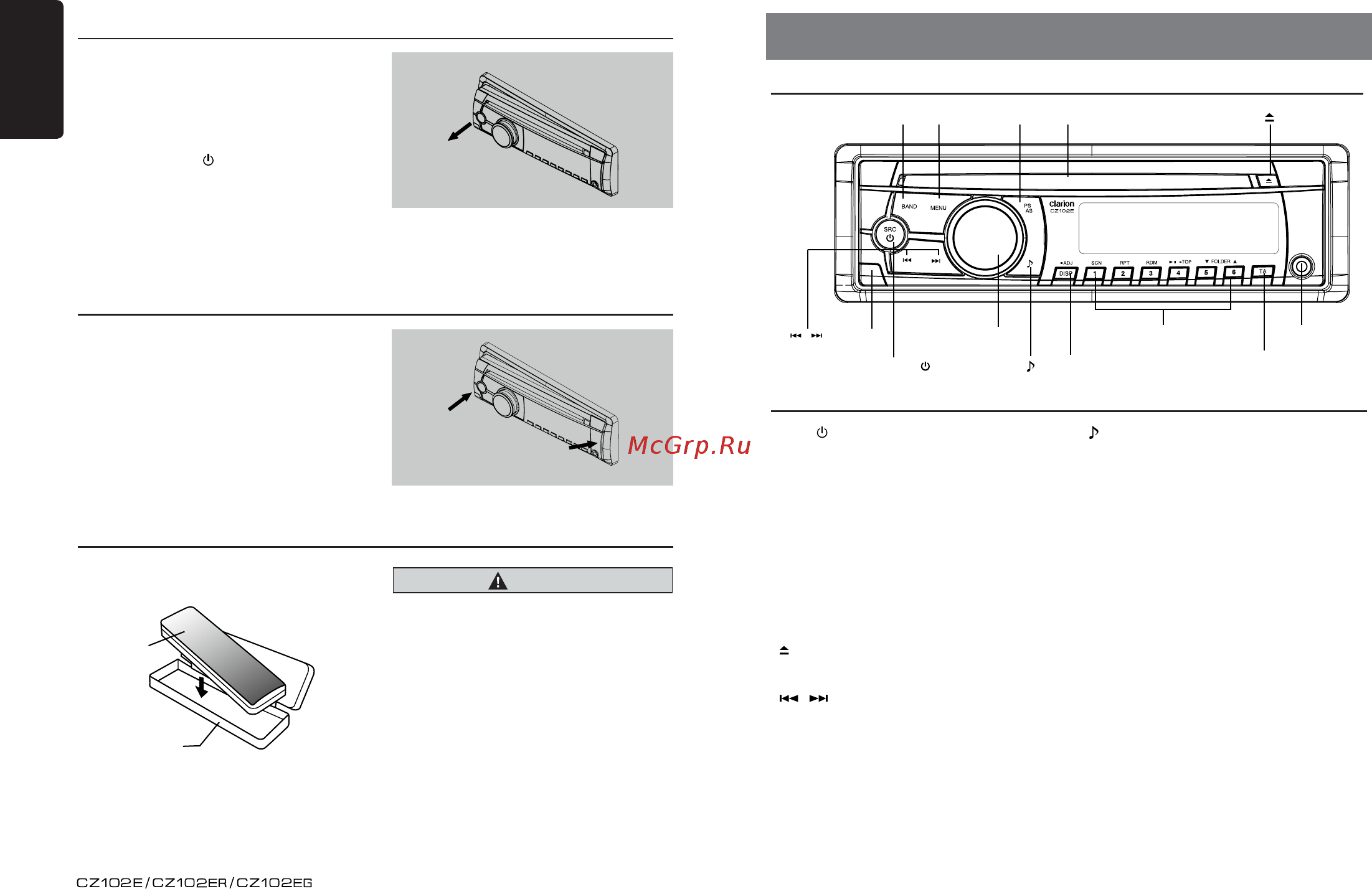 Clarion CZ102EG [4/14] Controls