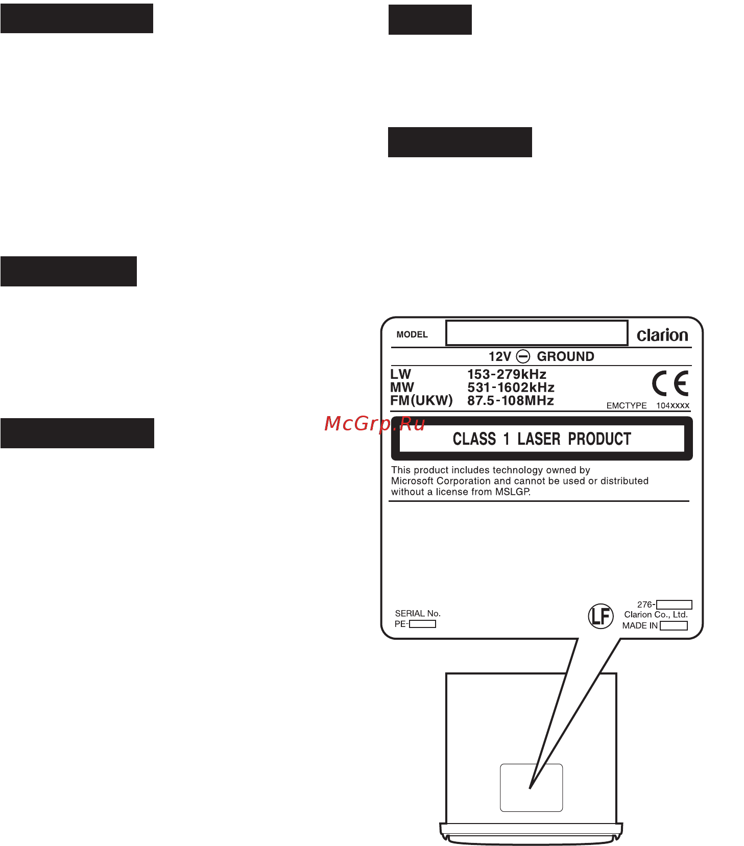 Clarion CZ109EG [2/17] Advarsel