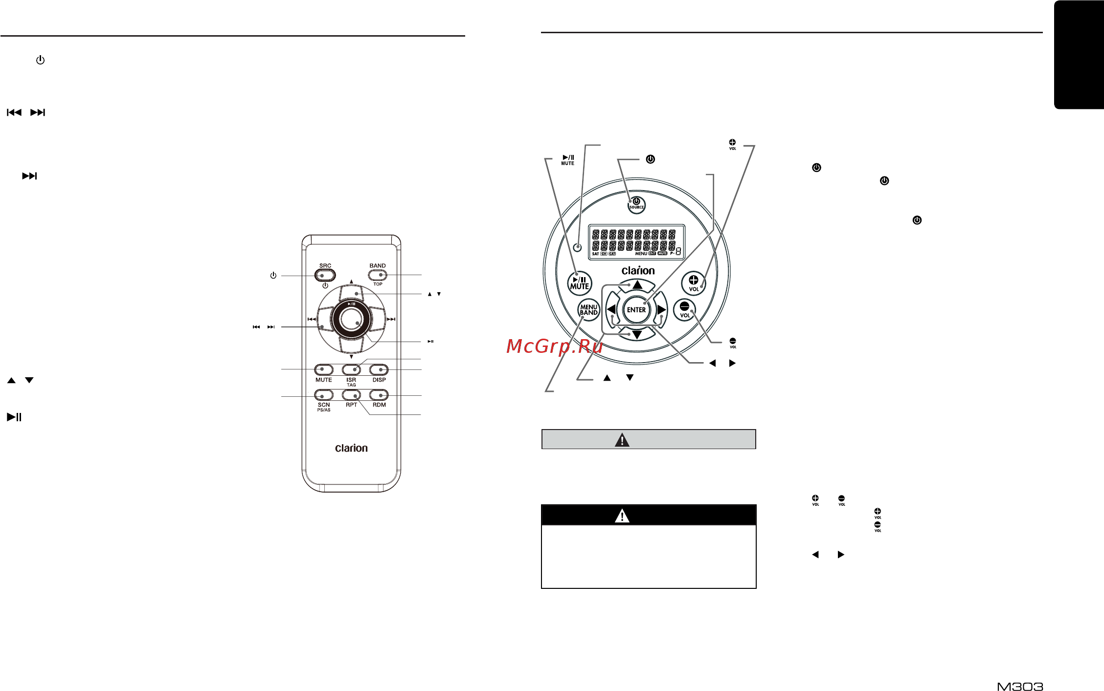 Clarion M303 [7/22] English