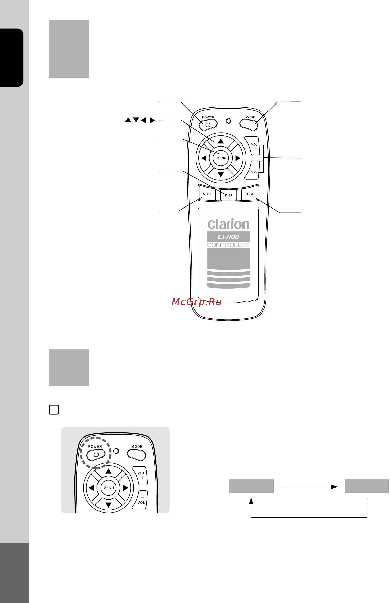 Clarion CJ7100E [8/16] Names of the remote controller buttons