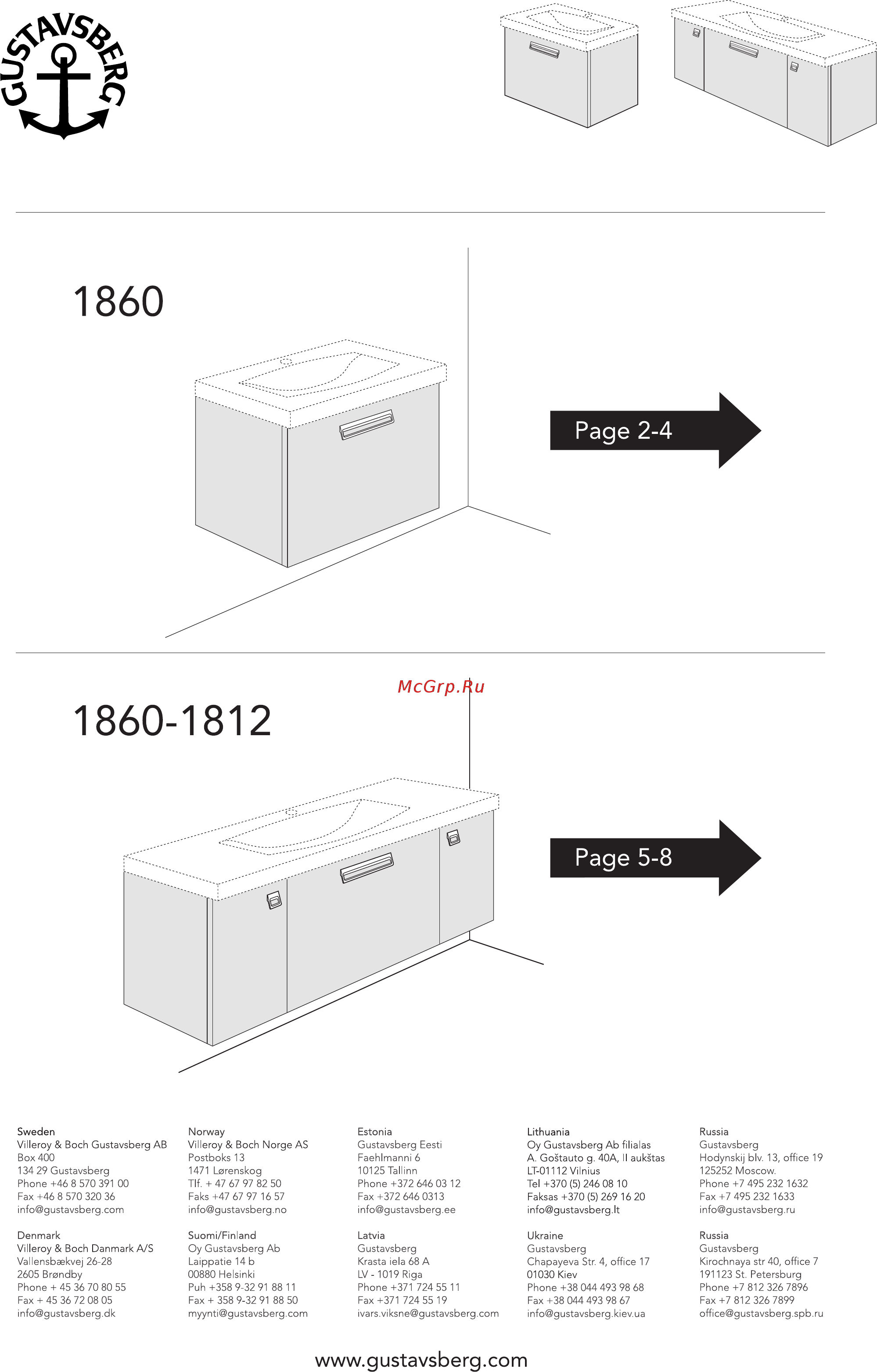 Gustavsberg Logic 5169 51699901 Инструкция по монтажу онлайн