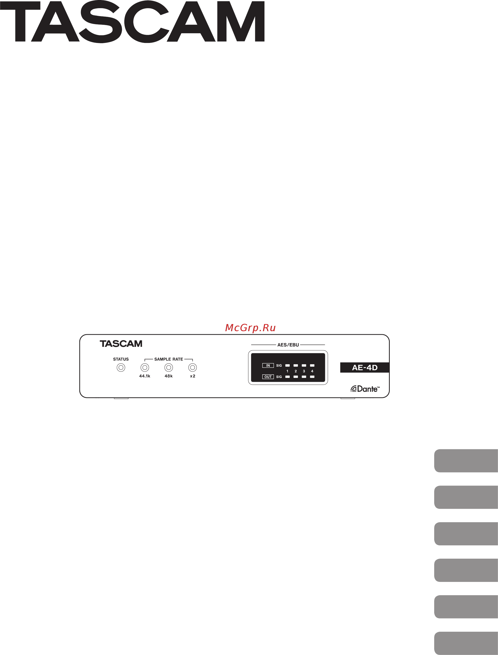 Tascam AE-4D Руководство по эксплуатации онлайн