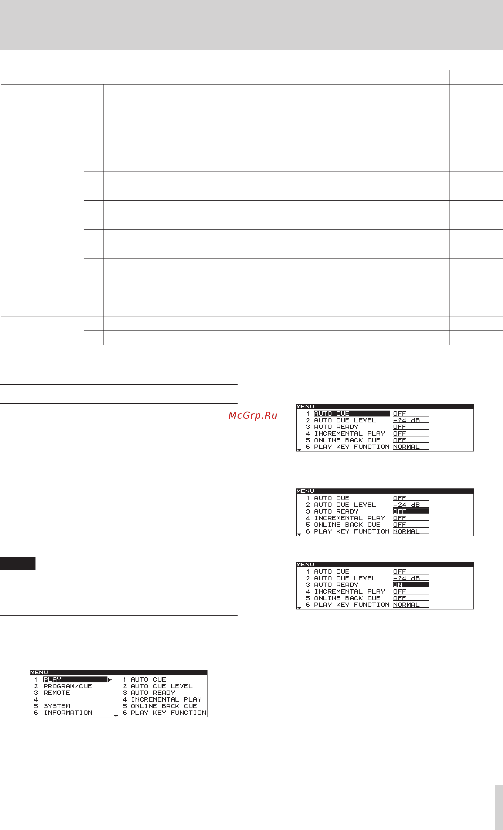 Tascam CD-9010 [13/40] Menu operation basics