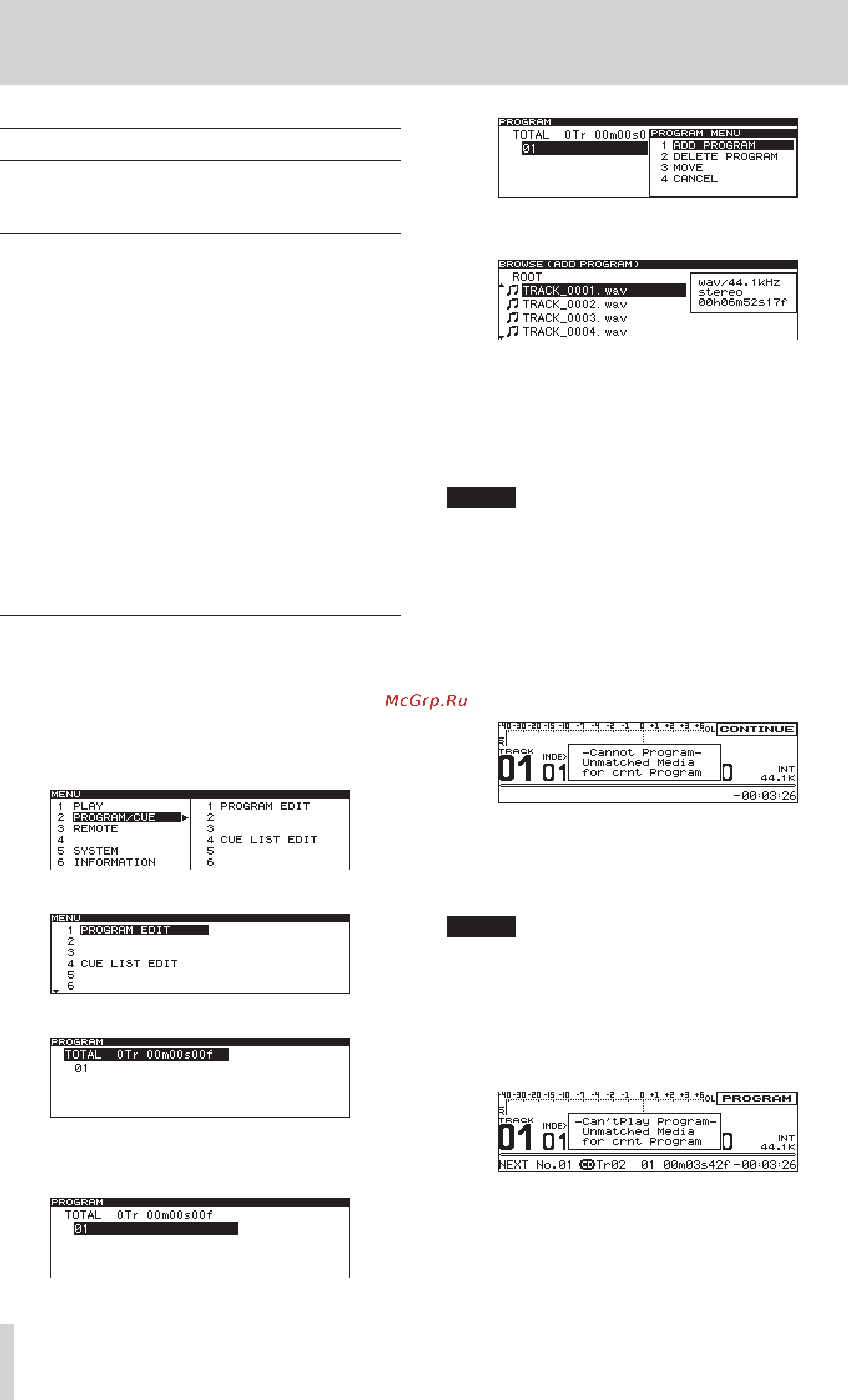 Tascam CD-9010 [24/40] Program and cue playback