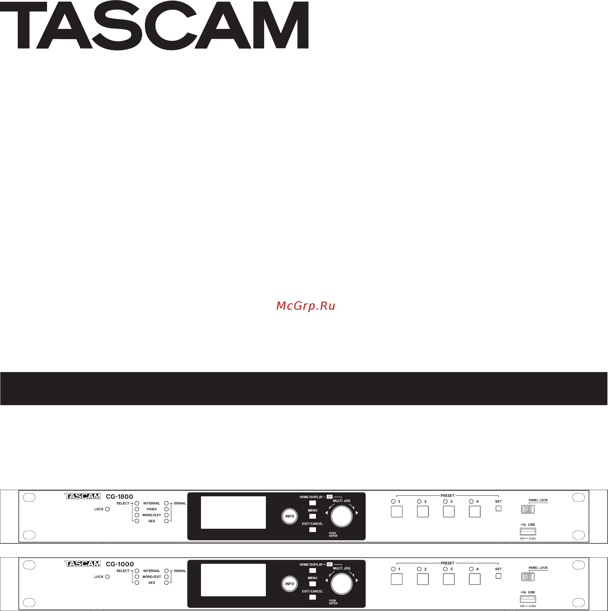 Tascam CG-1000 Руководство пользователя онлайн