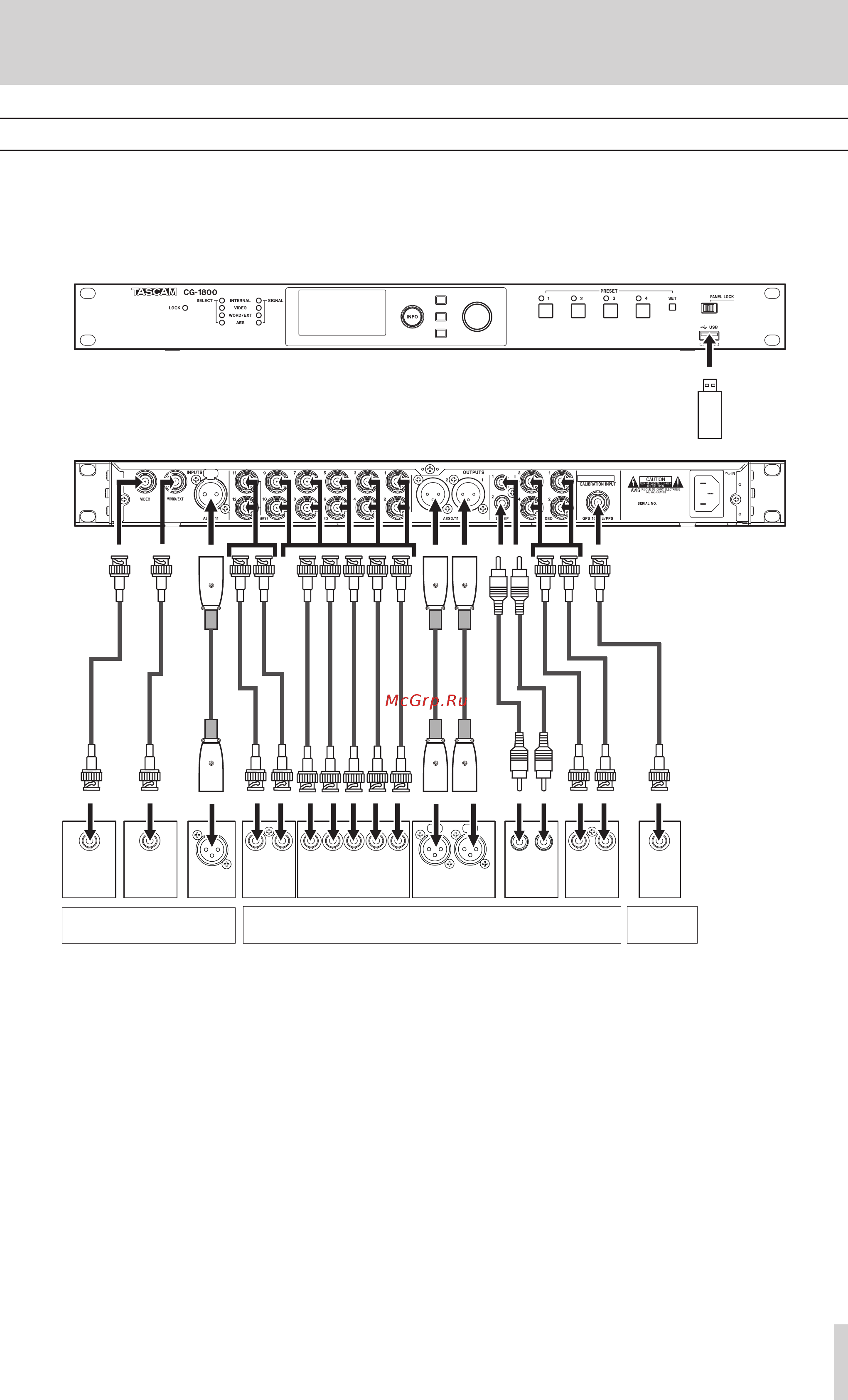 Tascam CG-1800 [13/28] Preparation