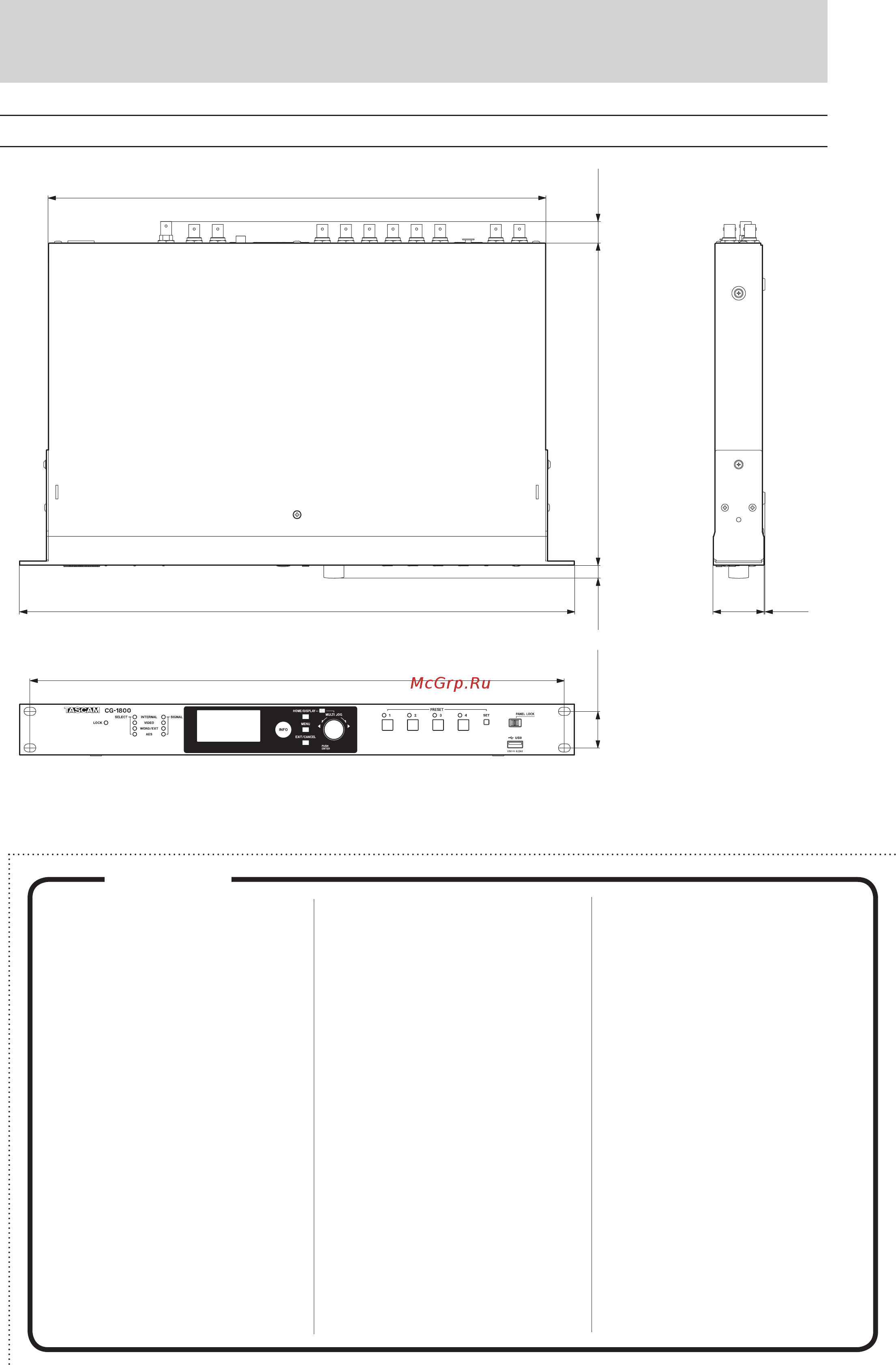 Tascam CG-1800 [27/28] General