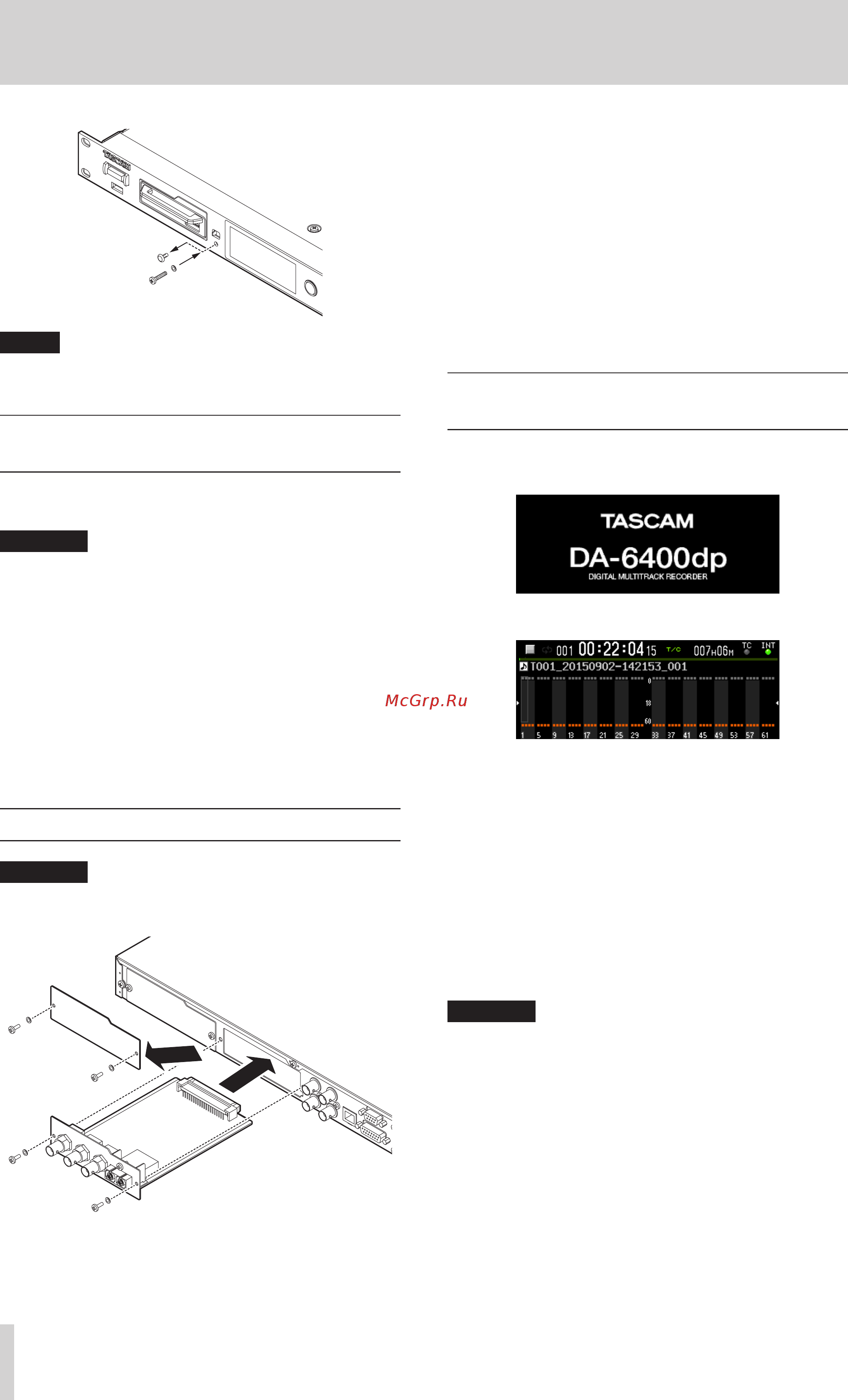 Tascam DA-6400dp [18/64] Connecting and disconnecting usb flash drives