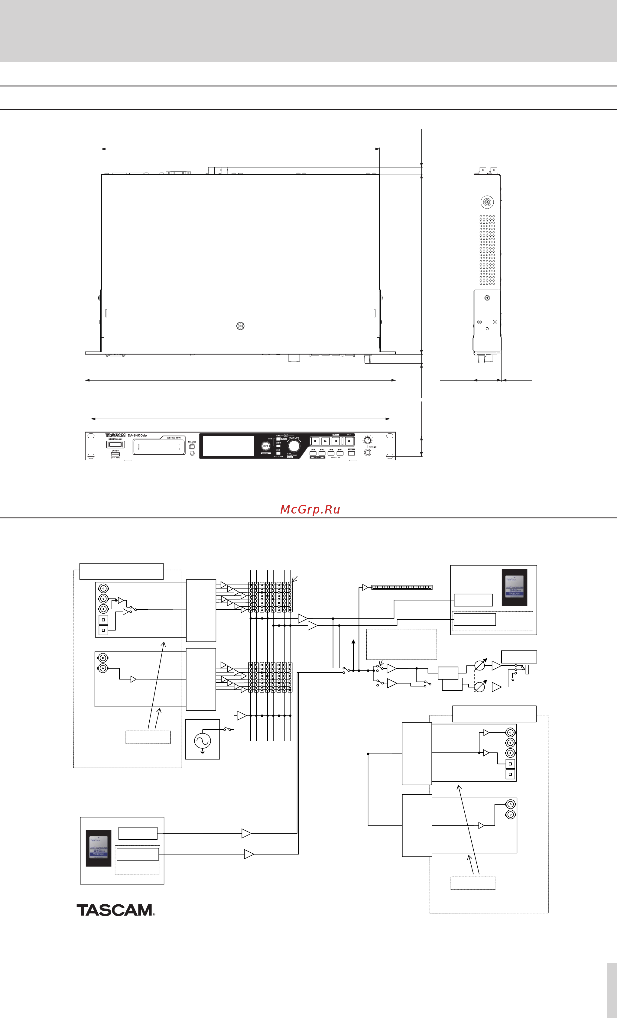 Tascam DA-6400dp [59/64] Dimensional drawings