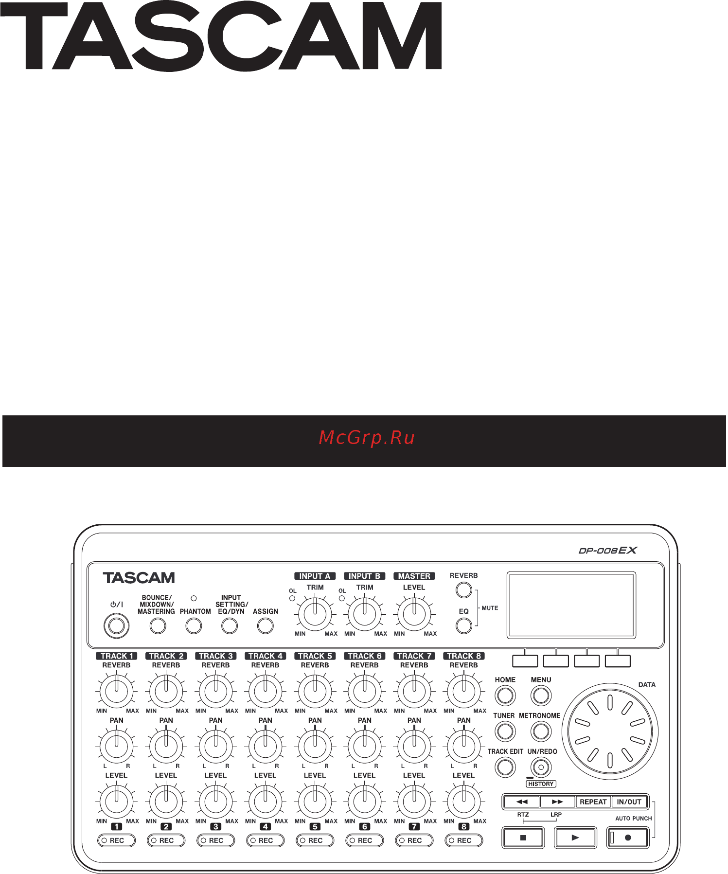 Tascam DP-008EX Руководство пользователя версия В онлайн