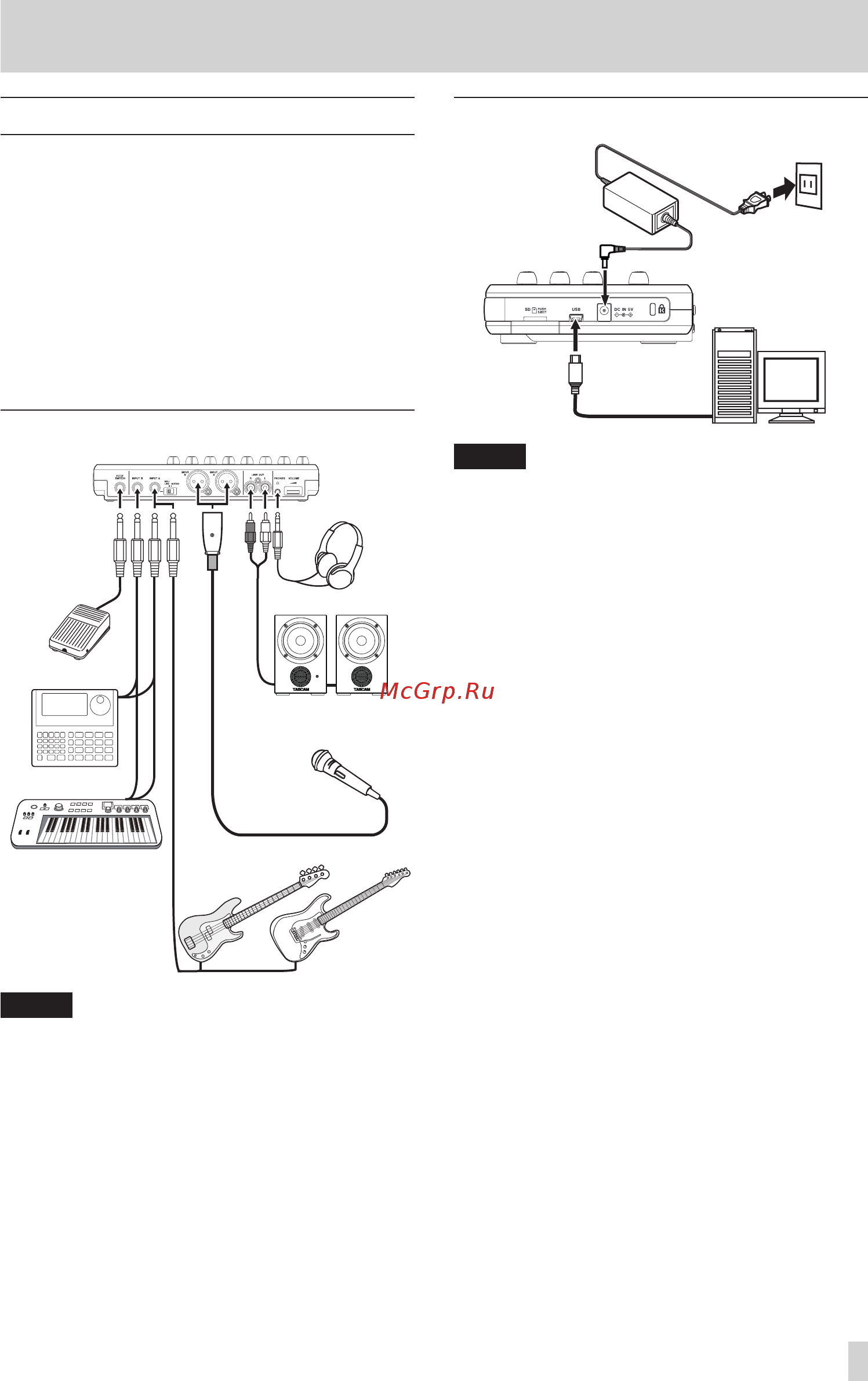 Tascam DP-008EX [35/92] Rear panel connections