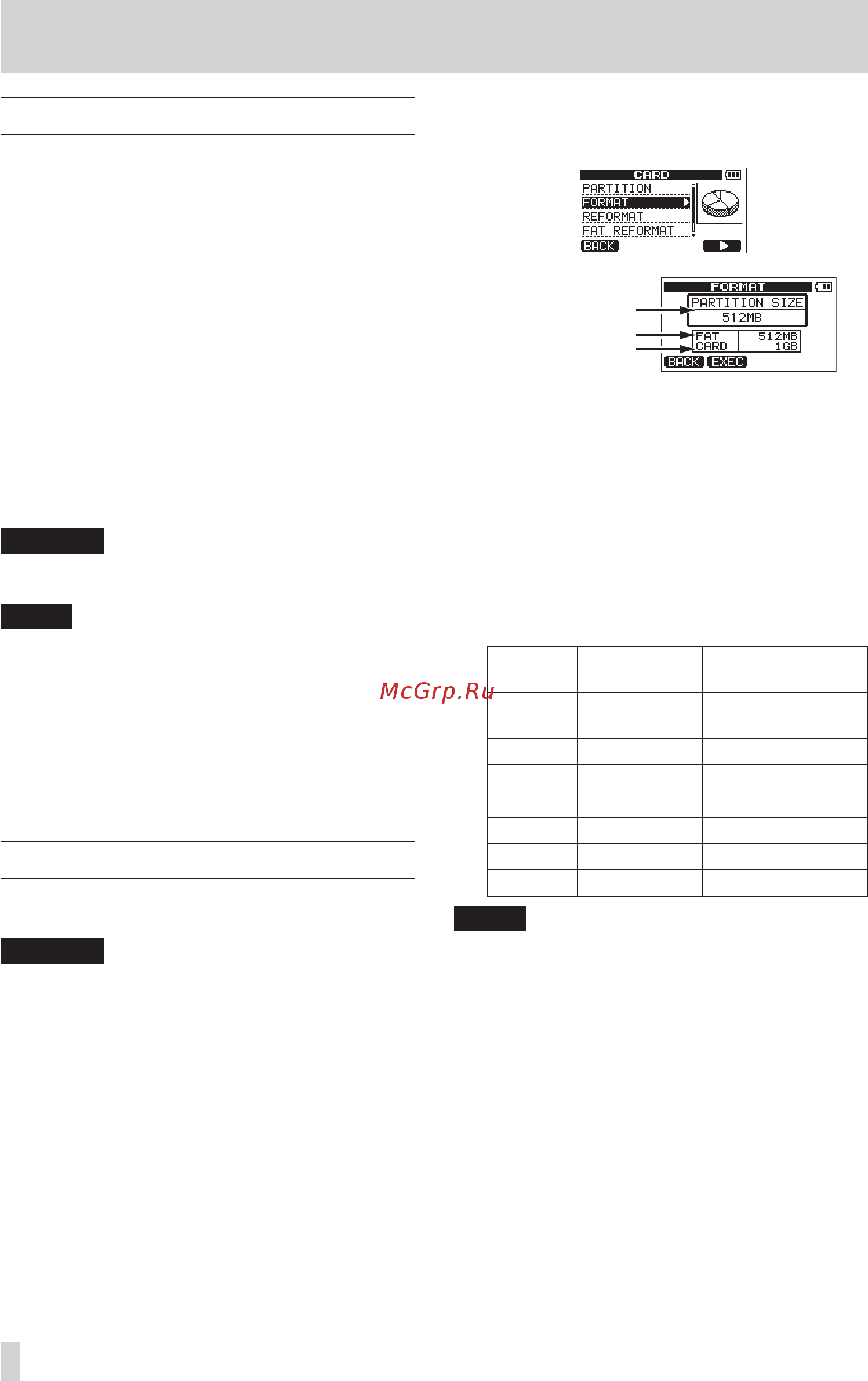 Tascam DP-008EX [72/92] Overview of partitions