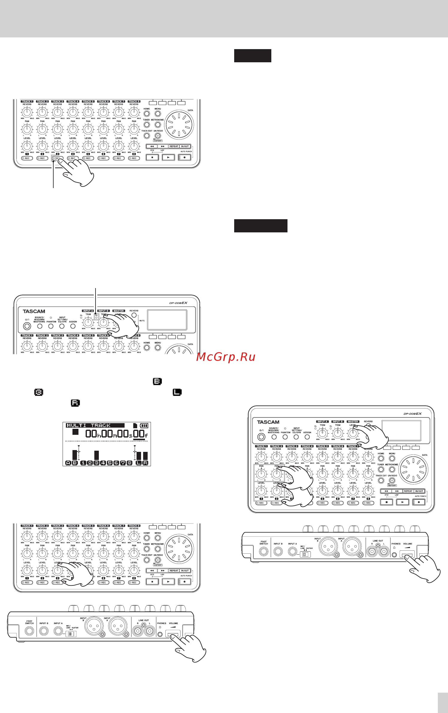 Tascam DP-008EX [19/92] Quick start guides