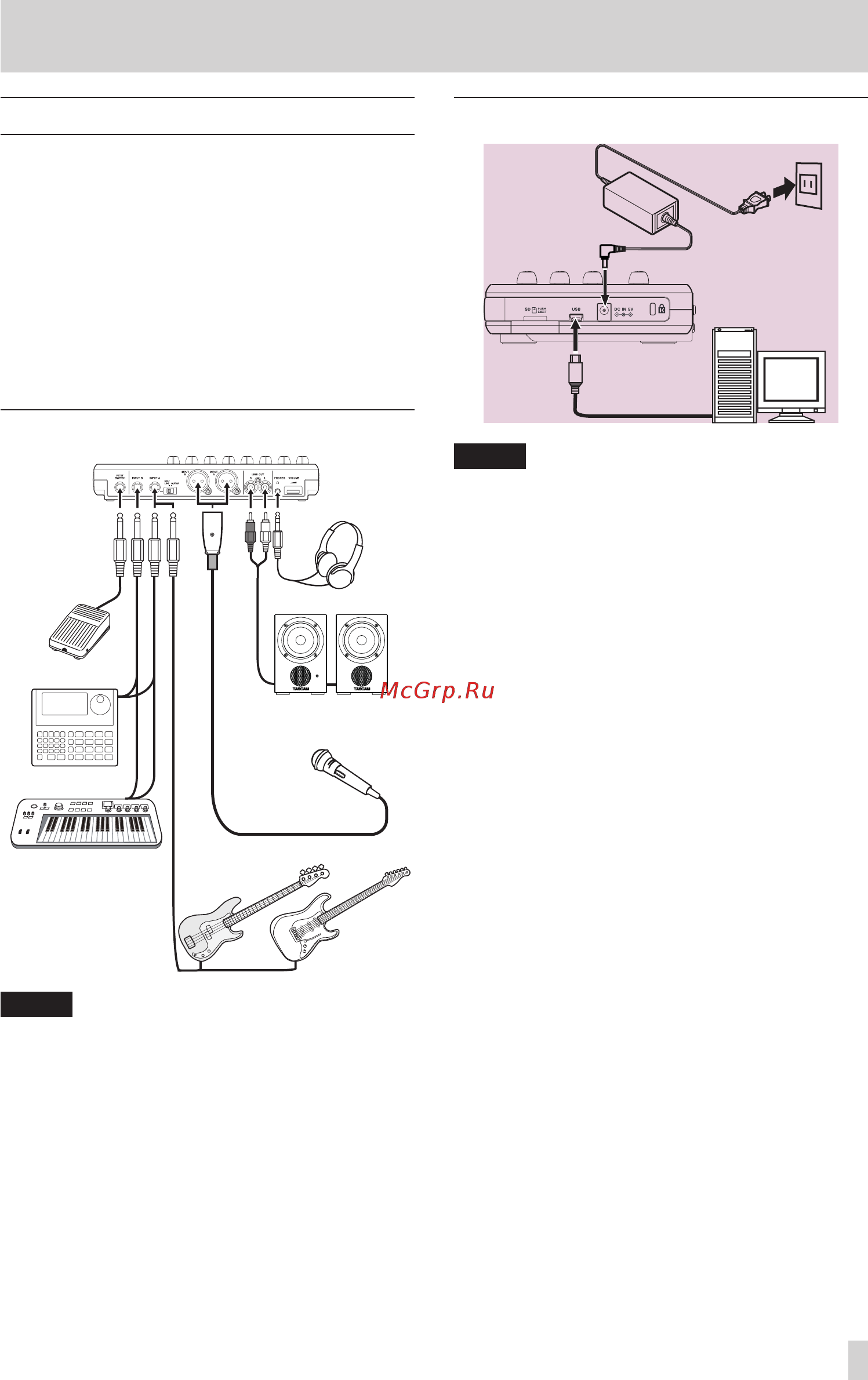 Tascam DP-008EX [35/92] Rear panel connections