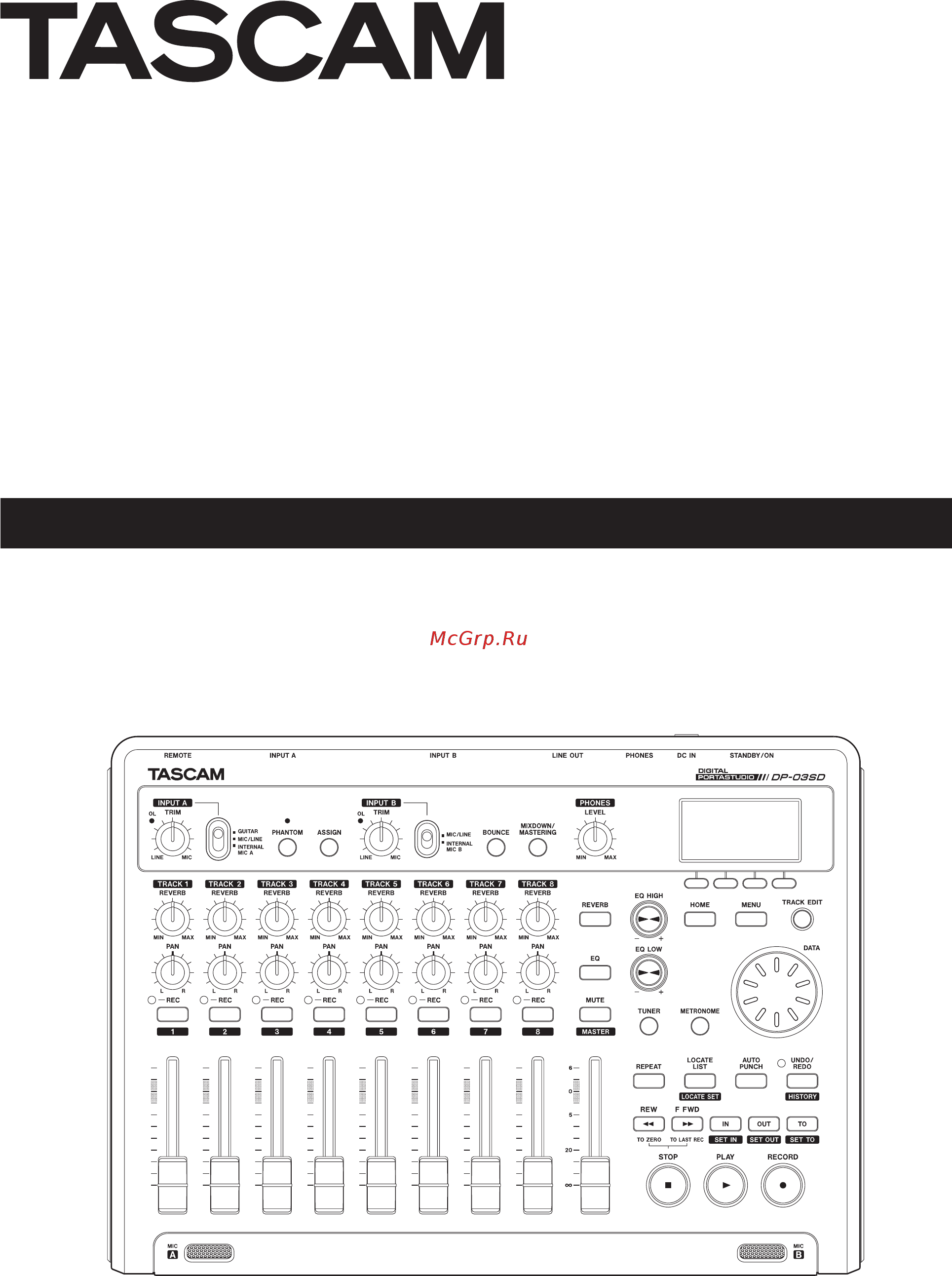 Tascam DP-03SD Руководство пользователя онлайн