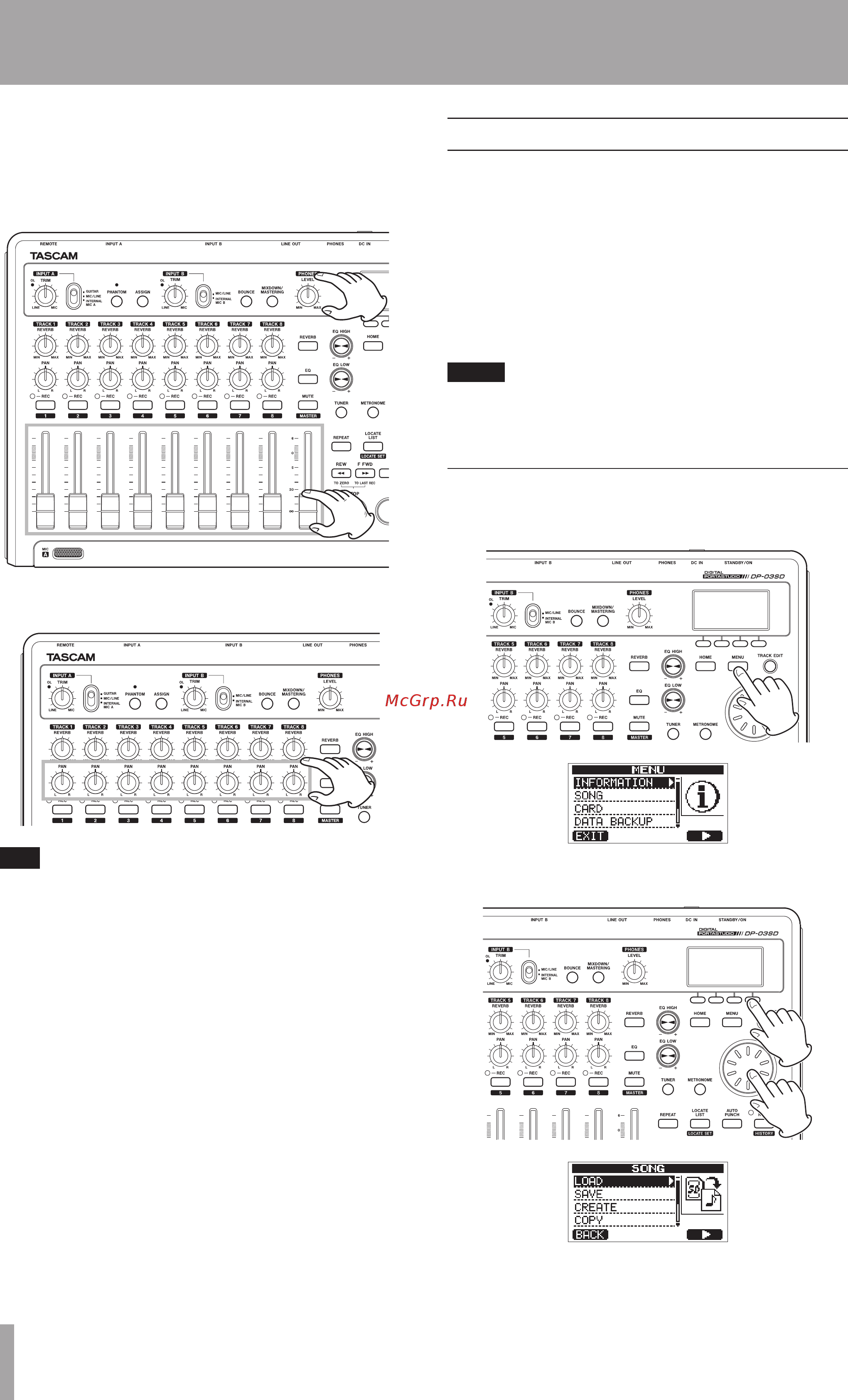 Tascam DP-03SD [10/76] Recording and mastering