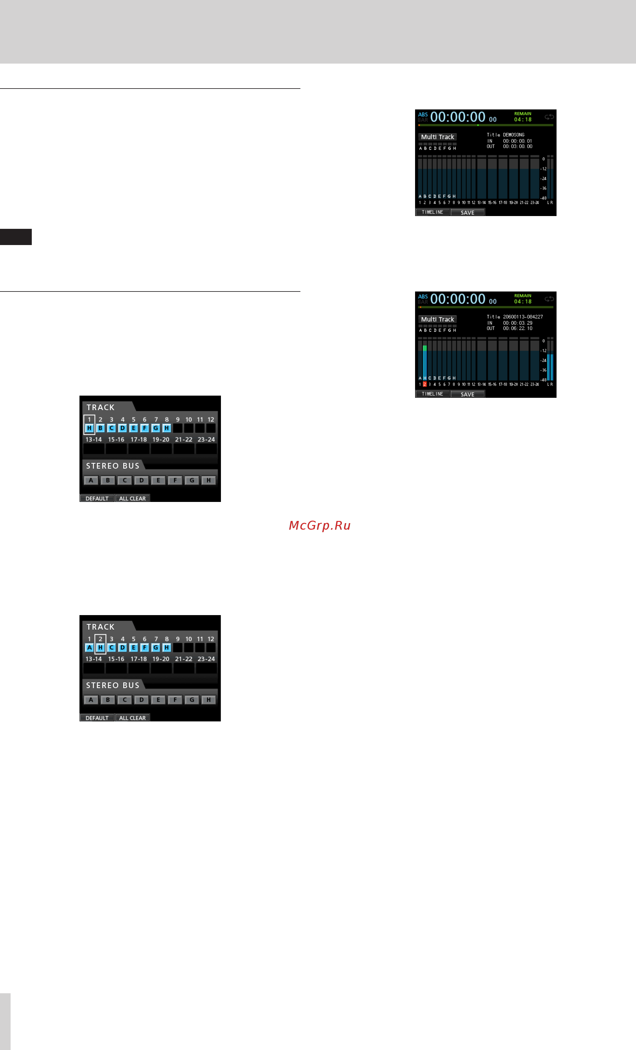 Tascam DP-24SD [14/80] Playing back the recording
